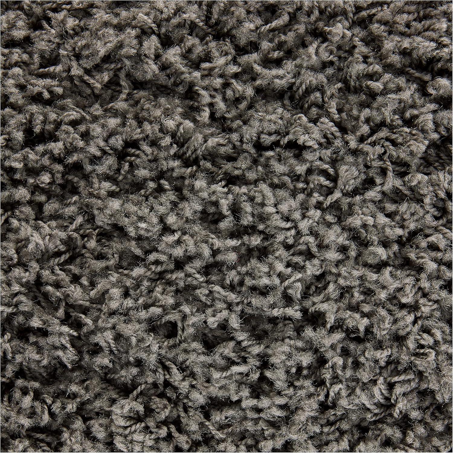 Unique Loom 3' 3 x 3' 3 Solid Shag Graphite Gray Area Rug