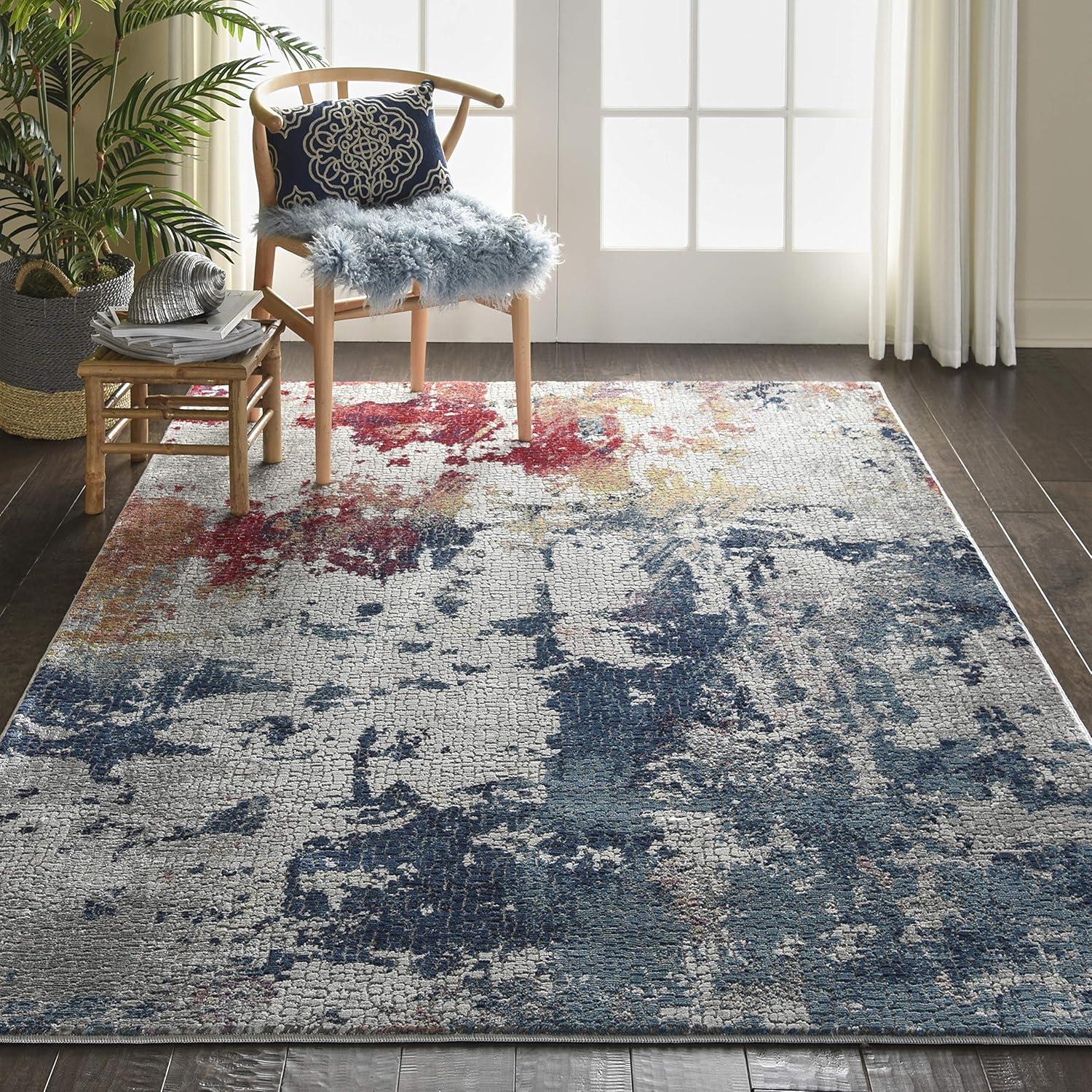 Global Vintage GLB10 Multicolor Area Rug Abstract Artistic Brushstroke By Nourison