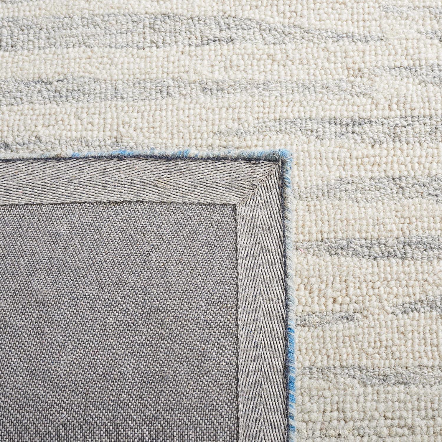 Abstract ABT926 Handmade Indoor Runner - Ivory/Dark Blue - 2'-3"x8' - Safavieh