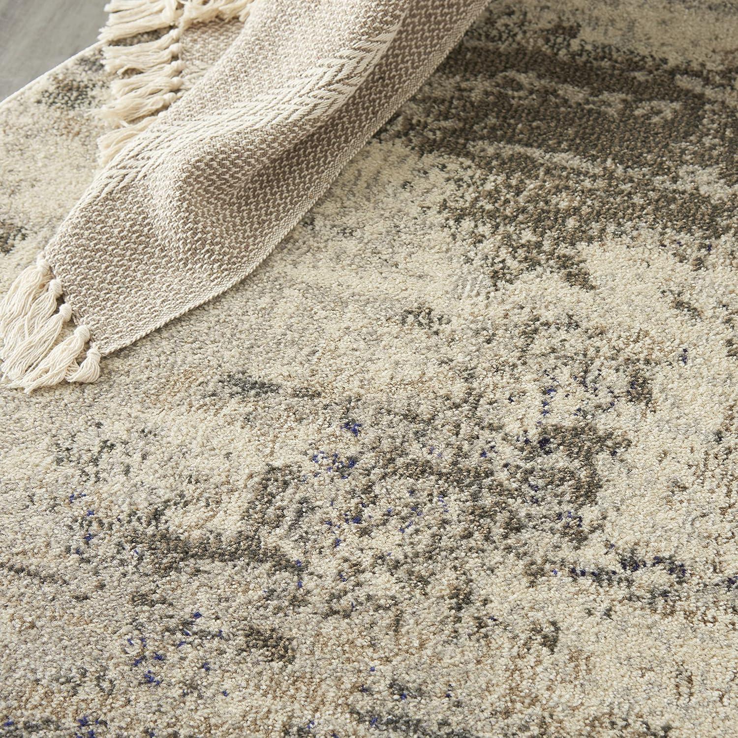 Nourison Celestial CES02 7'10" Round Ivory/Grey Area Rug