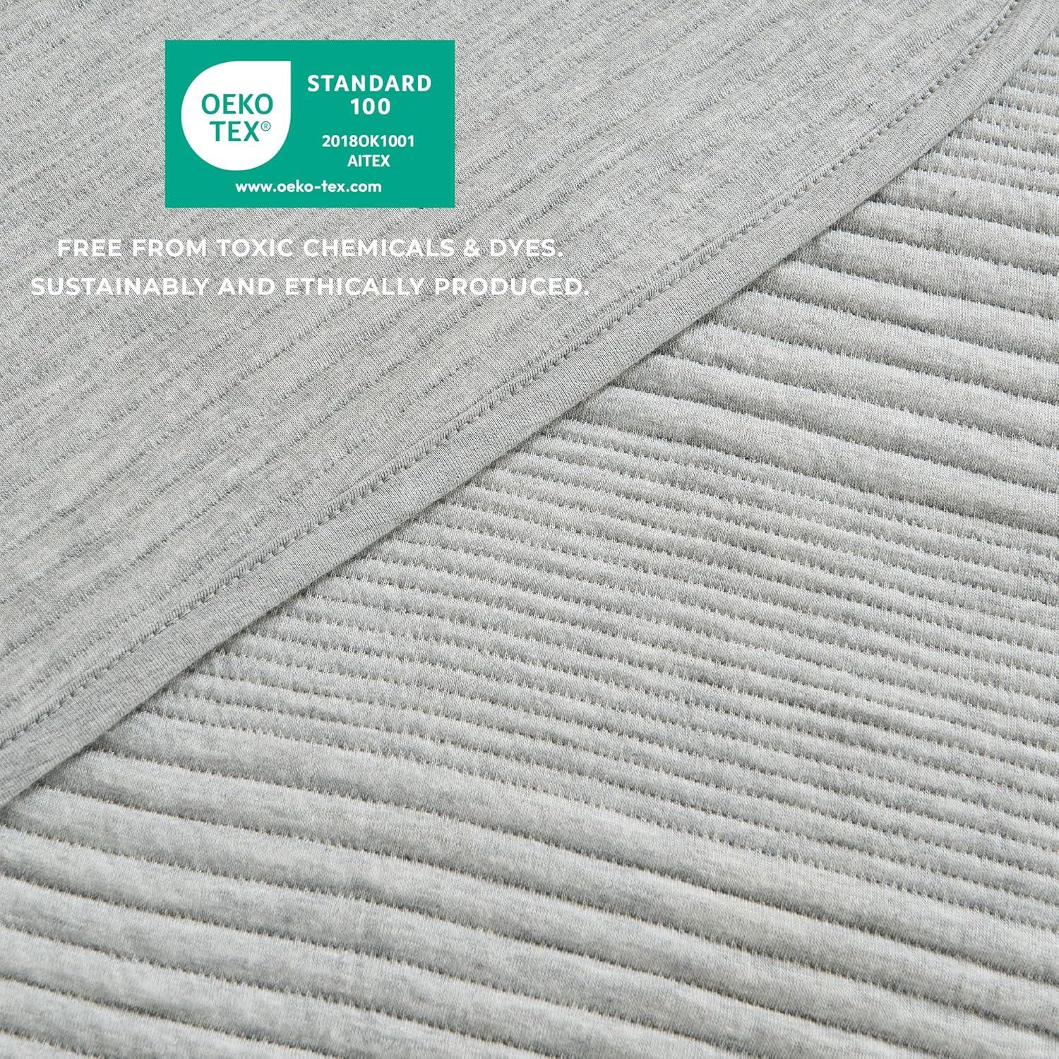 FreshFolds Jersey Cotton Blend Stitched Quilt Set with Shams