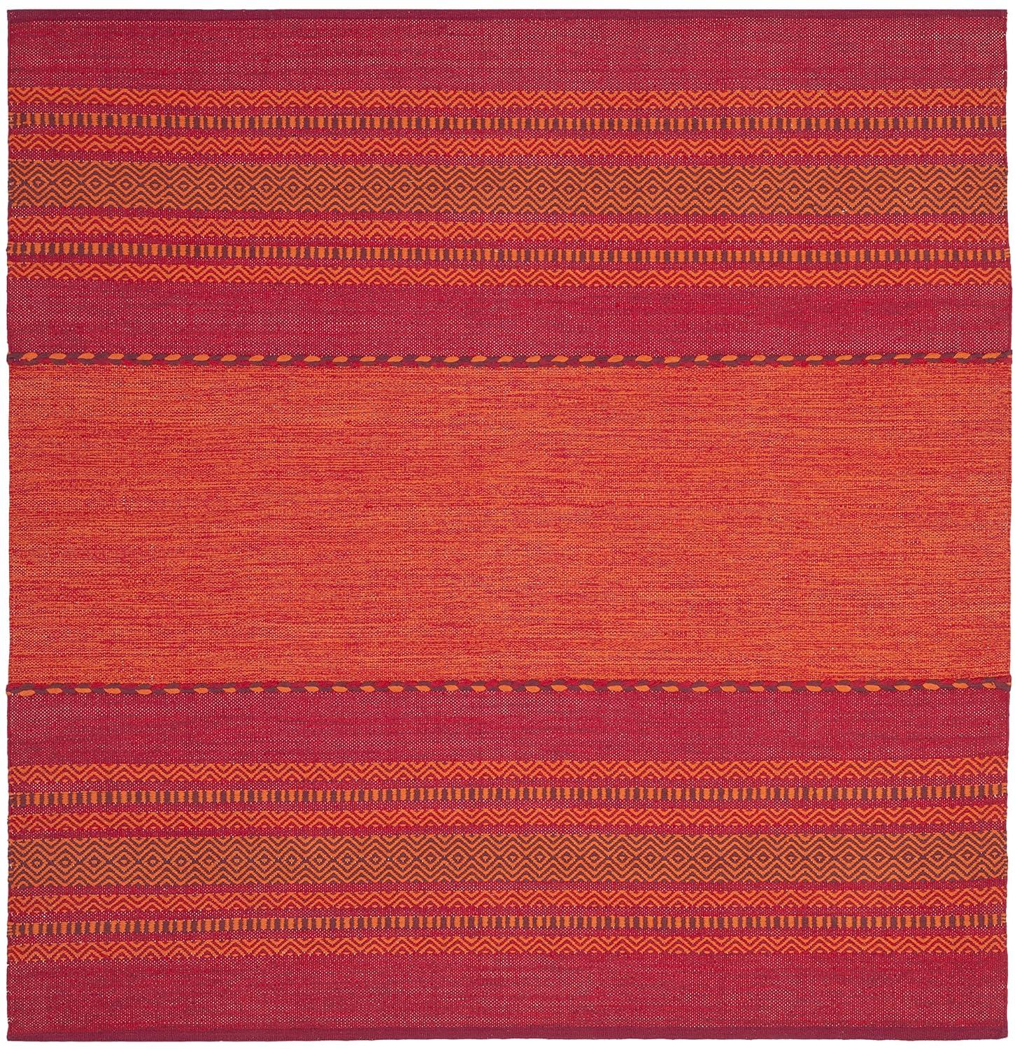 Montauk MTK215 Hand Woven Area Rug - Orange/Red - 6'x6' - Safavieh.