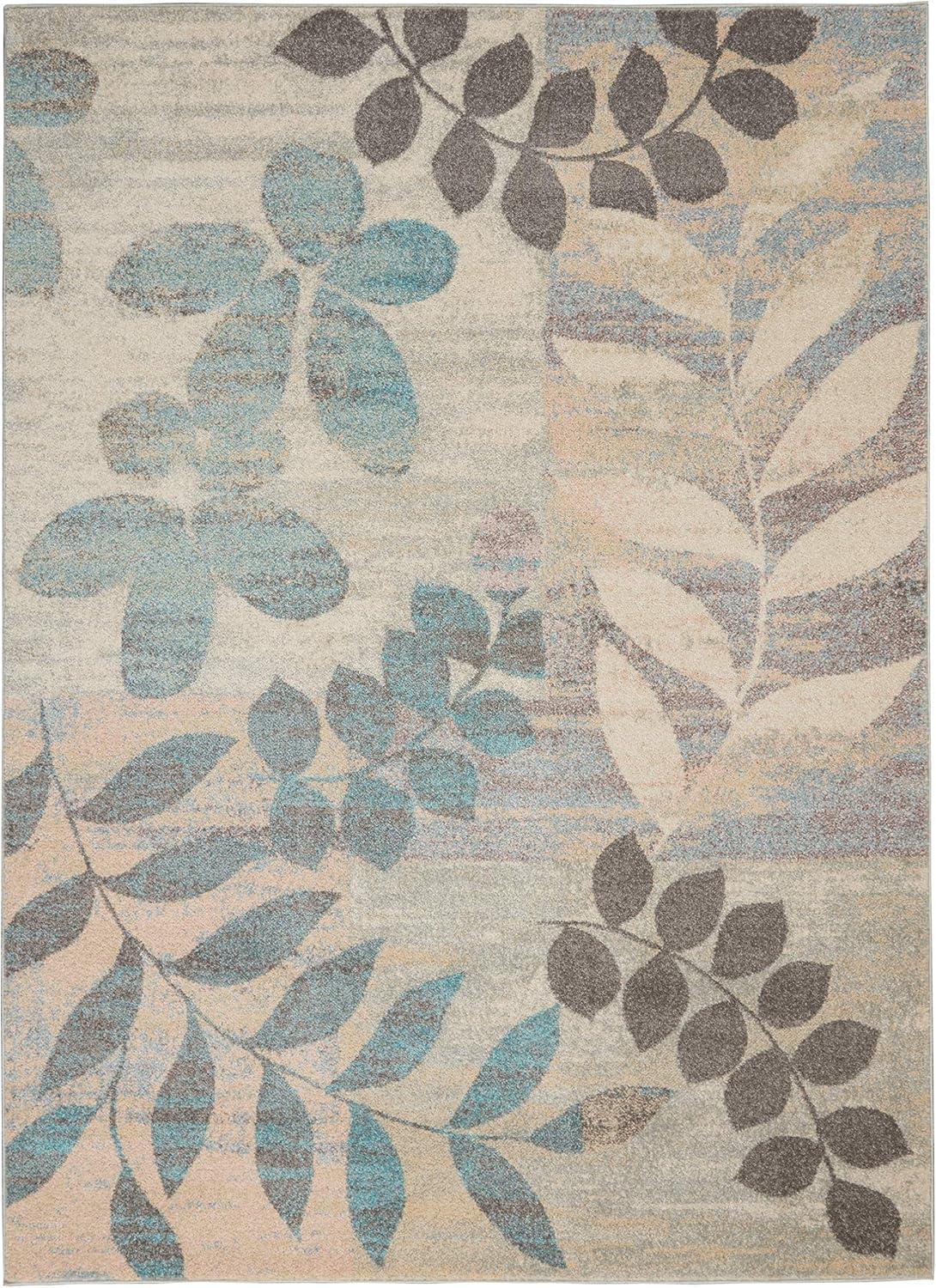 Nourison Tranquil Distressed Farmhouse Botanical Area Rug