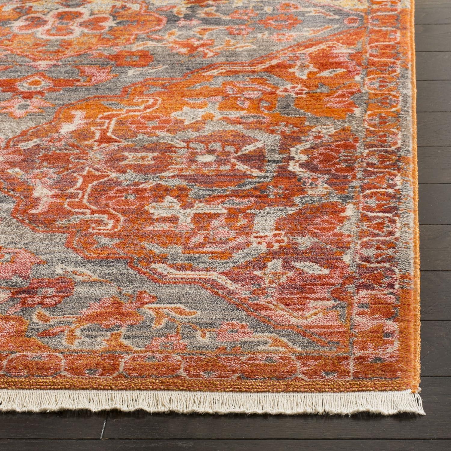Vintage Persian VTP470 Power Loomed Indoor Area Rug - Aqua/Orange - 5'x7'6" - Safavieh.
