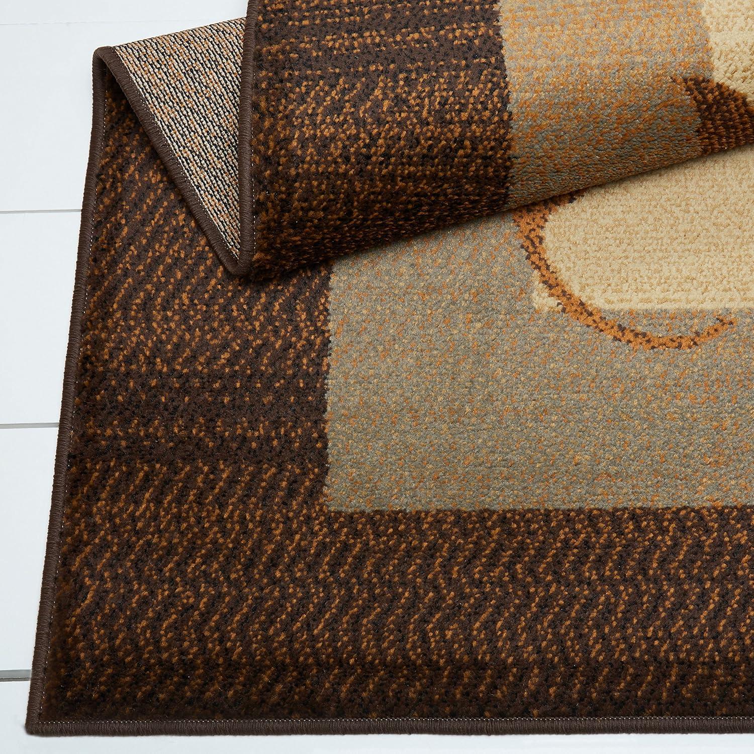 Home Dynamix Royalty Clover Contemporary Geometric Border Area Rug, Brown/Blue, 43"x62"