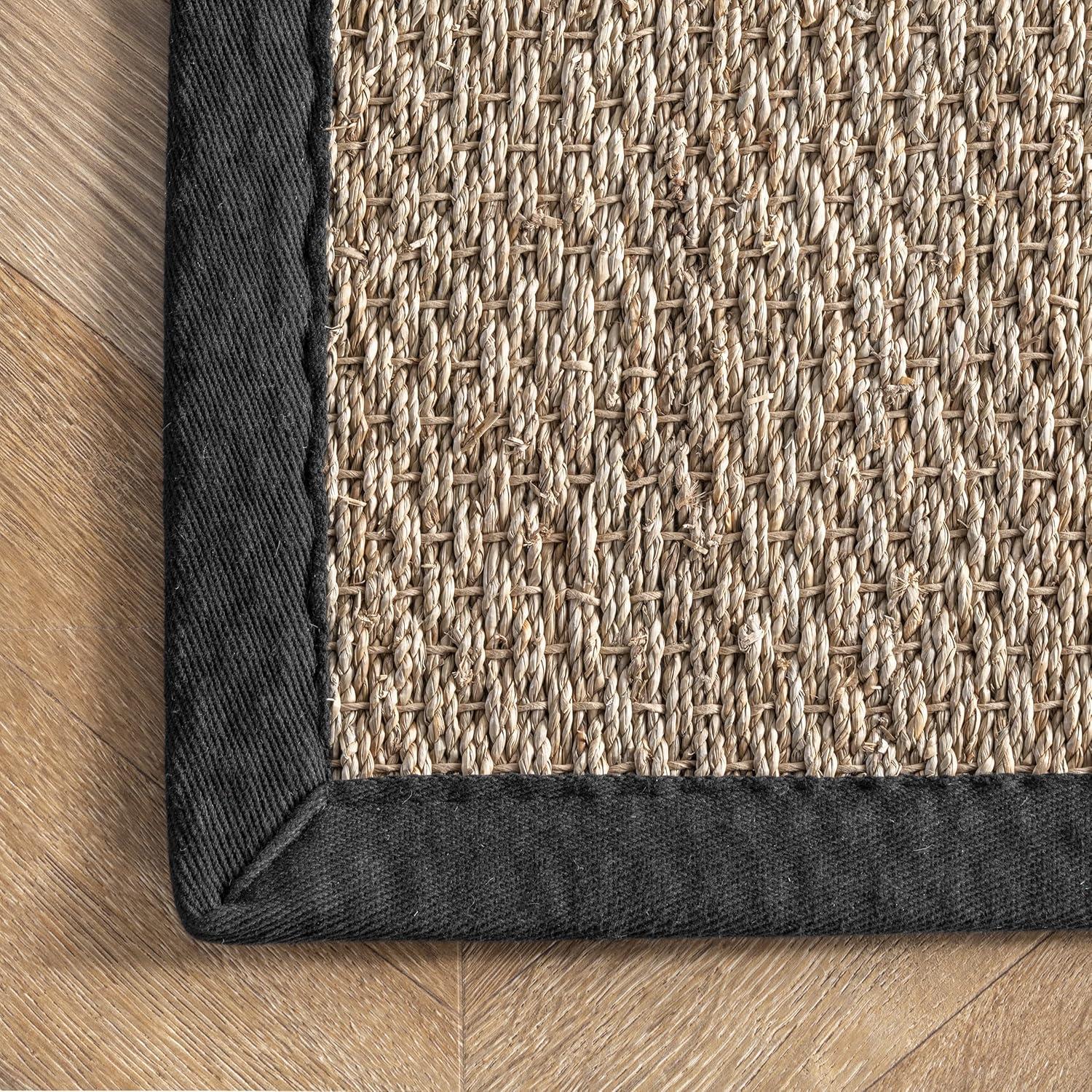 Elijah Black Seagrass 8' x 10' Easy-Care Area Rug