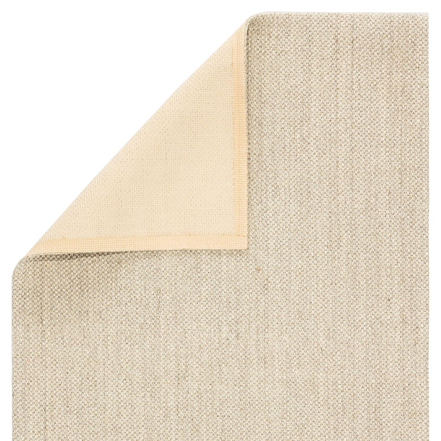 Ivory Wool Flat Woven Reversible 5'x8' Area Rug