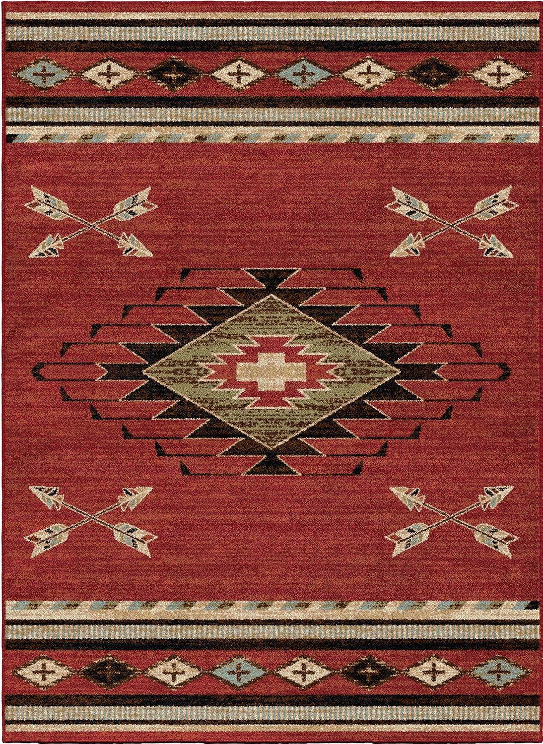 Mayberry Rug AD7760 8X10 7 ft. 10 in. x 9 ft. 10 in. American Destination Arrowhead Area Rug, Red