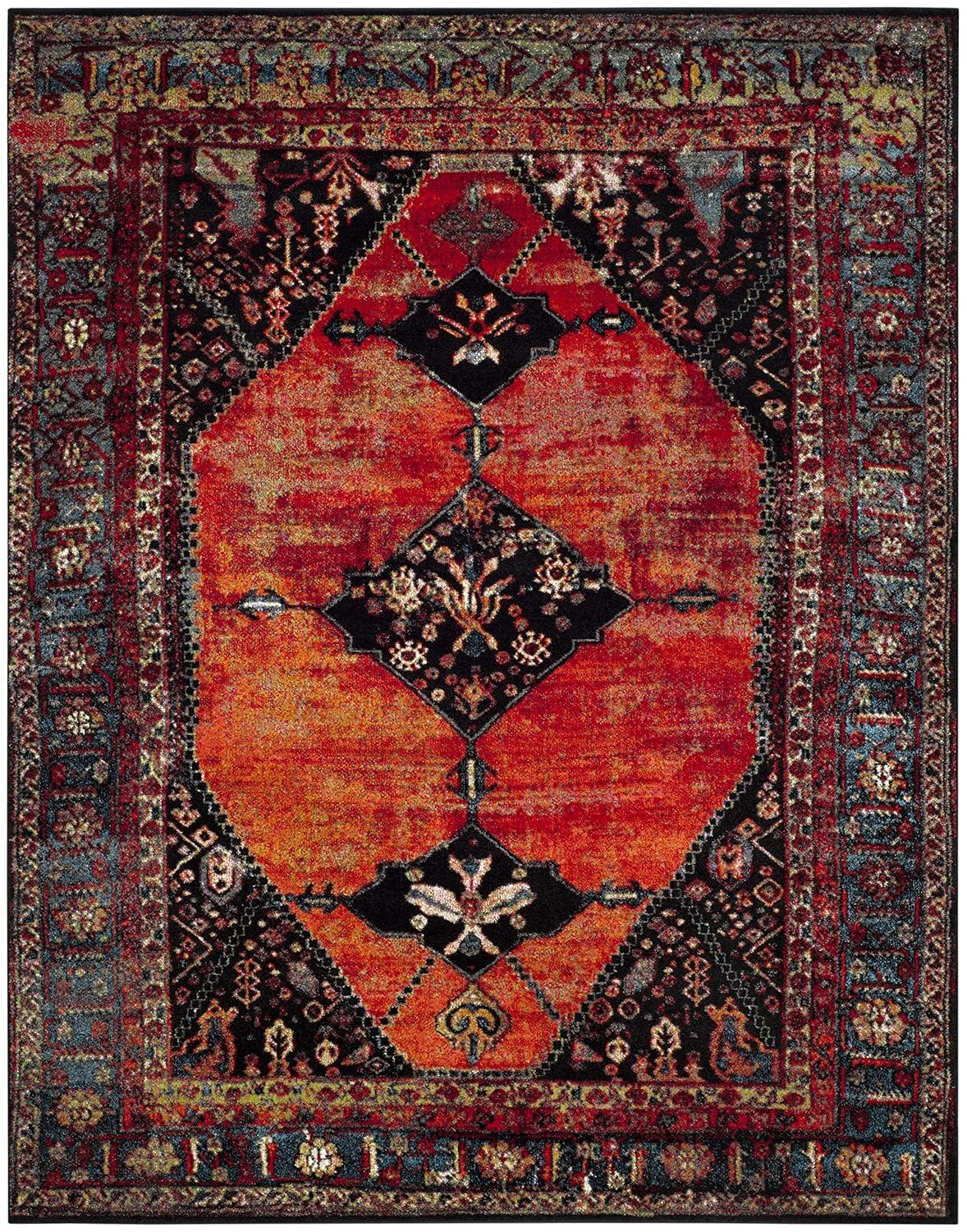 Vintage Hamadan VTH217 Power Loomed Indoor Area Rug - Orange/Multi - 8'x10' - Safavieh