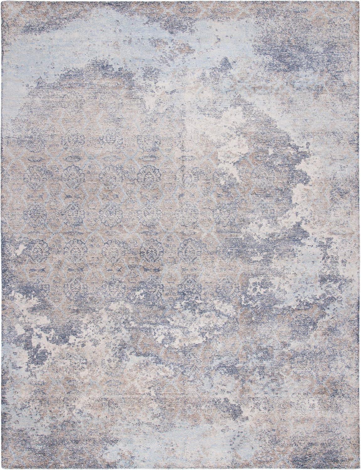 Restoration Vintage RVT111 Hand Tufted Indoor Area Rug - 5'x8' - Blue/Ivory - Safavieh