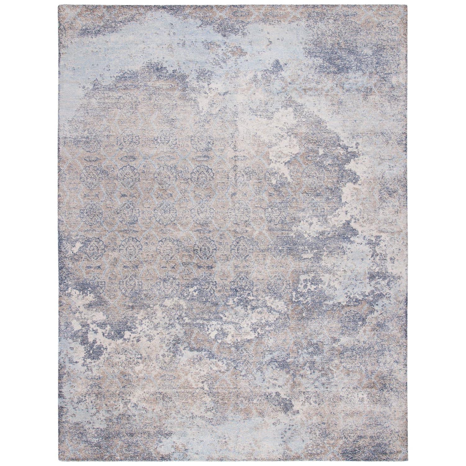 Restoration Vintage RVT111 Hand Tufted Indoor Area Rug - 5'x8' - Blue/Ivory - Safavieh