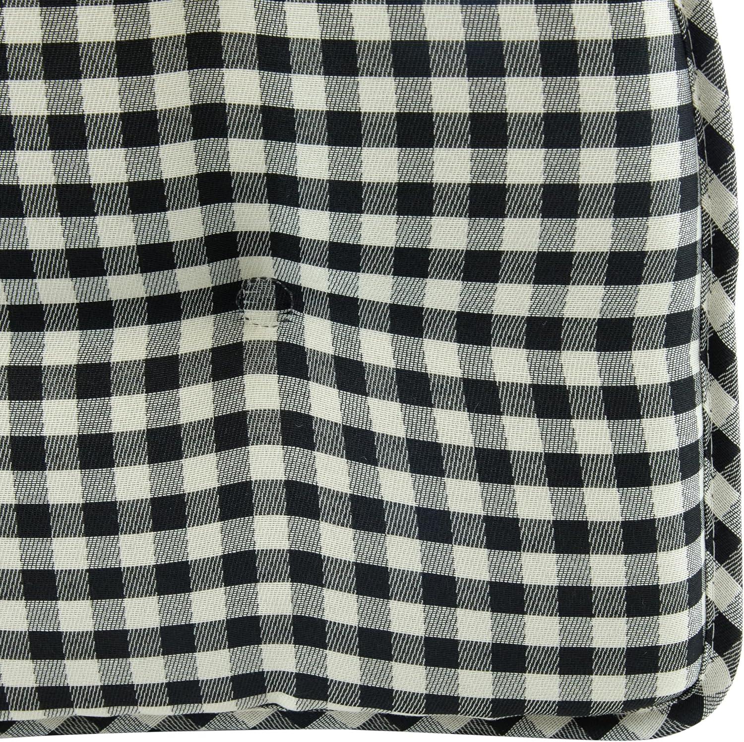 Klear Vu Omega Non-Slip Chair Cushions, Assembled in USA, U-Shaped Skid-Proof Seat Pads for Dining Room, Kitchen, Office, 15"x16", 2 Pack, Gingham Black 2 Count