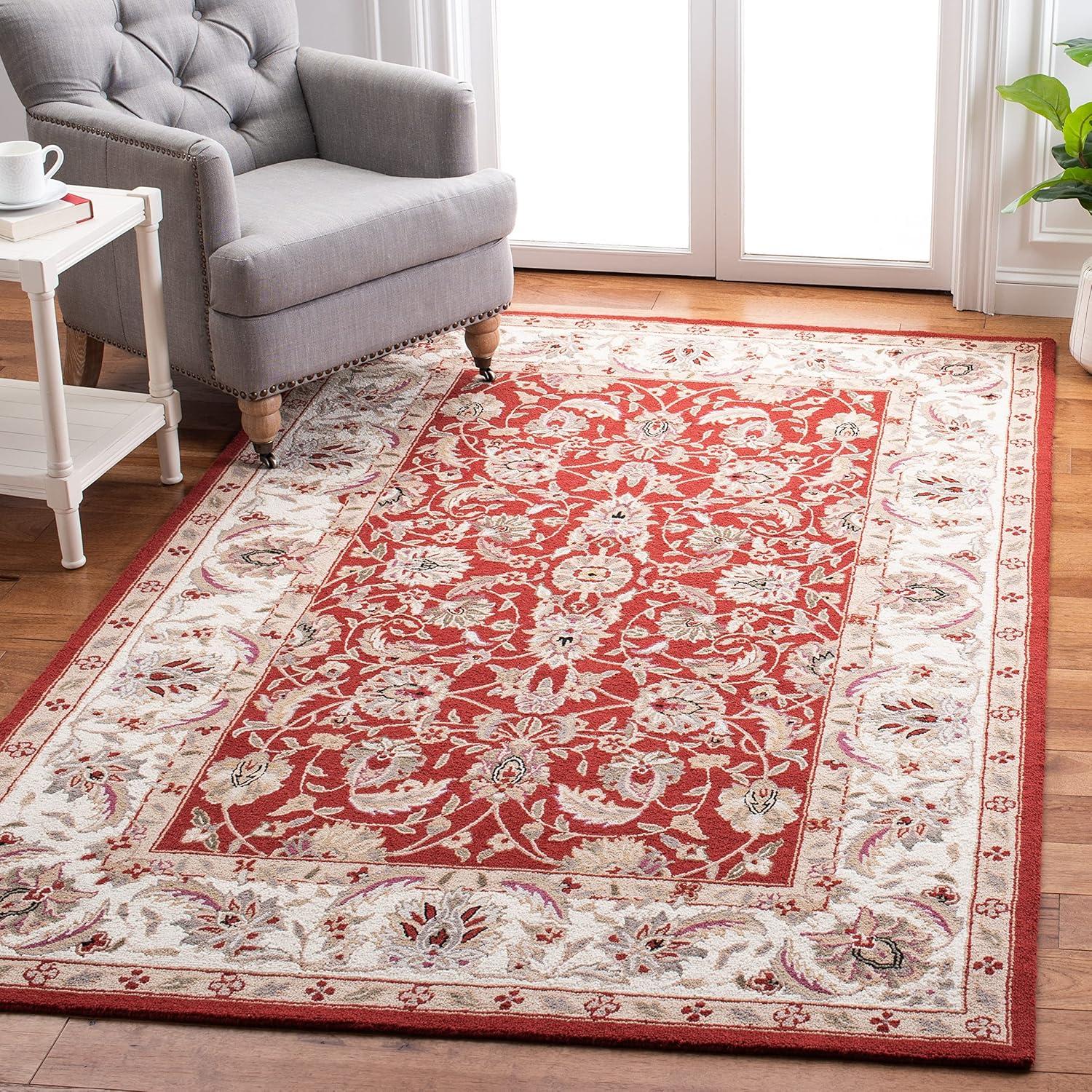 Ivory Elegance 3' Round Hand-Knotted Wool Area Rug