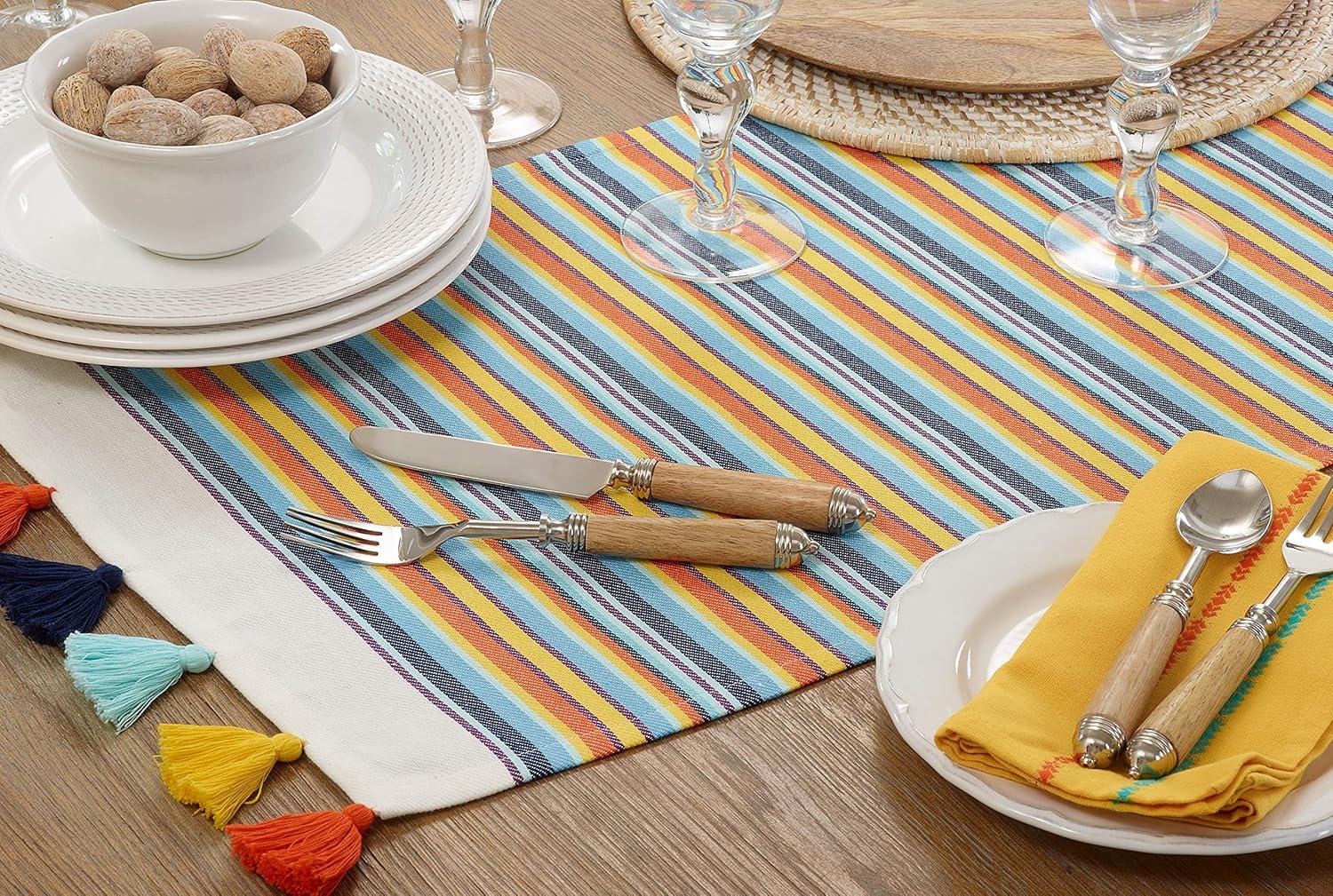 Saro Lifestyle Color Splash Table Runner, 16"x72", Multicolored