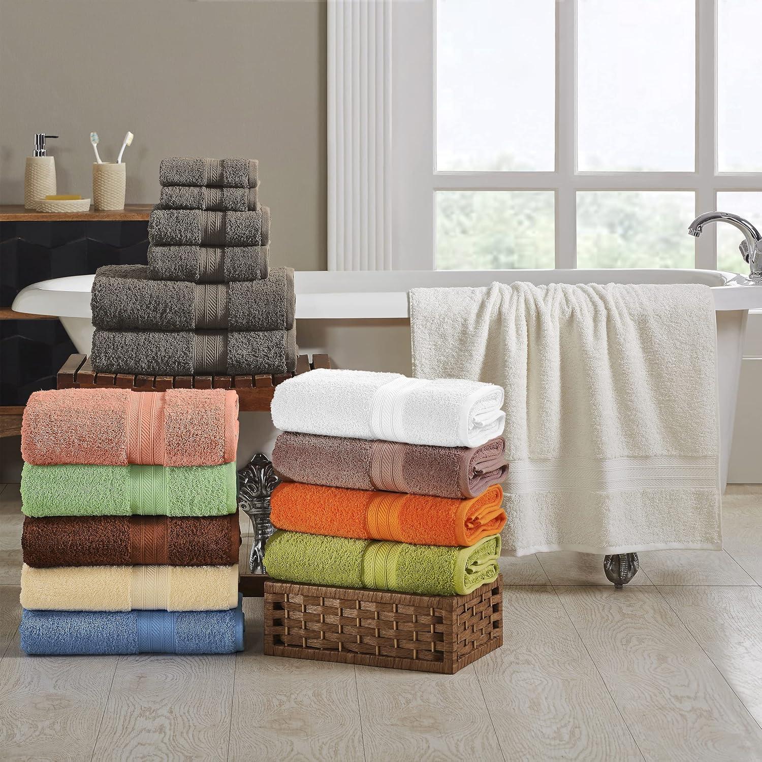 Gray Cotton 8-Piece Towel Set with Hand and Bath Towels