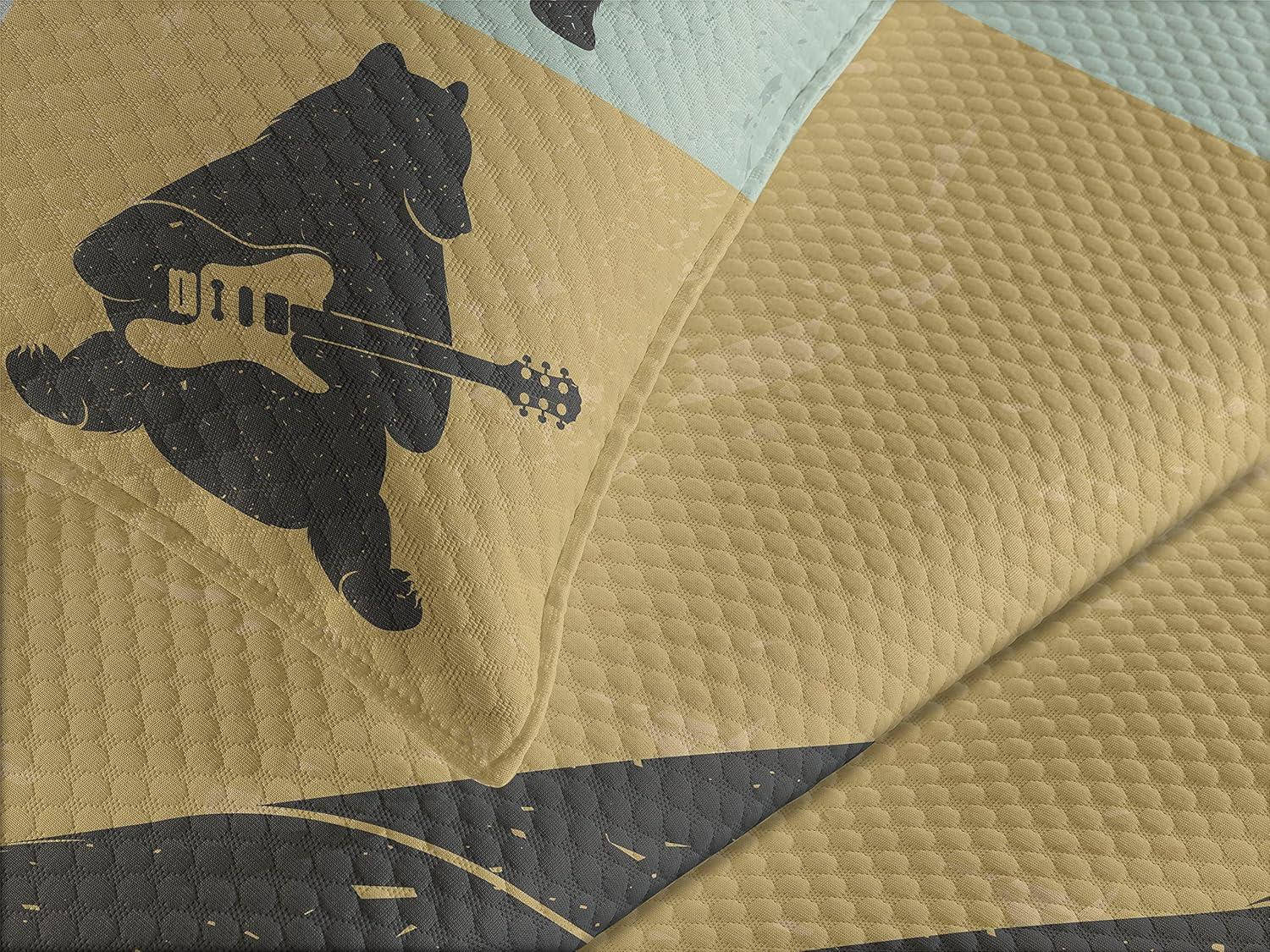 Ambesonne Ambesonne Nautical Bedspread Set Knot Anchor Compass Dark Blue White