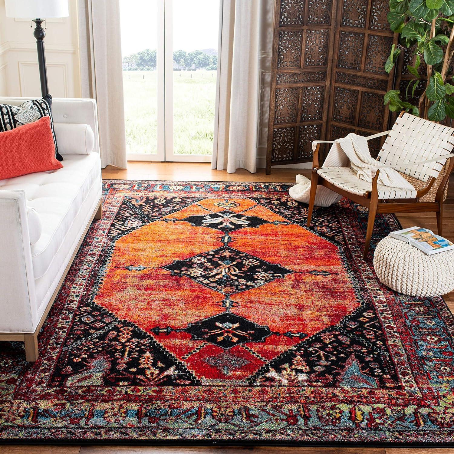 Vintage Hamadan VTH217 Power Loomed Indoor Area Rug - Orange/Multi - 8'x10' - Safavieh