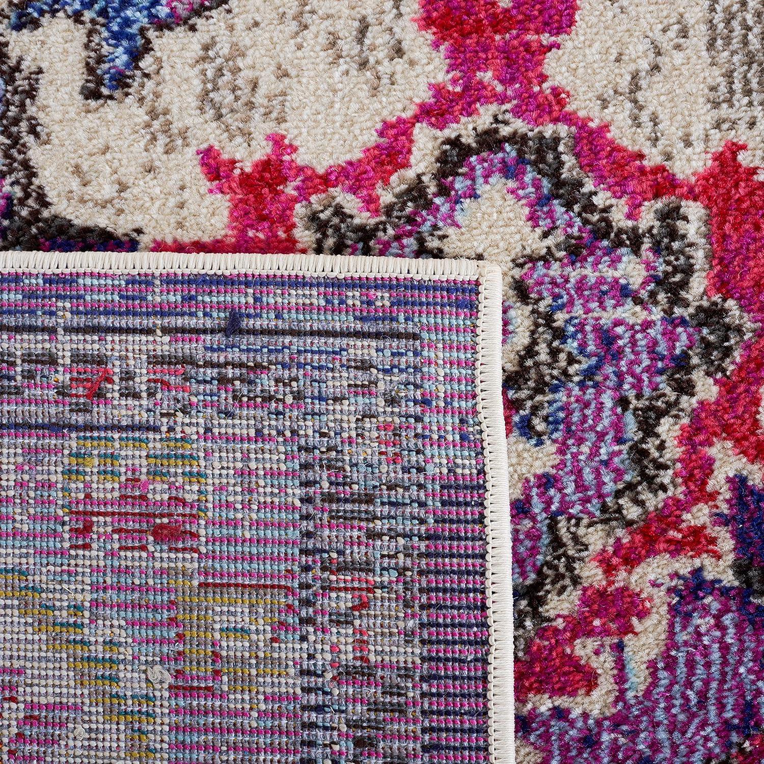 Monaco MNC243 Power Loomed Indoor Area Rug - Violet/Fuchsia - 5'x5' - Safavieh
