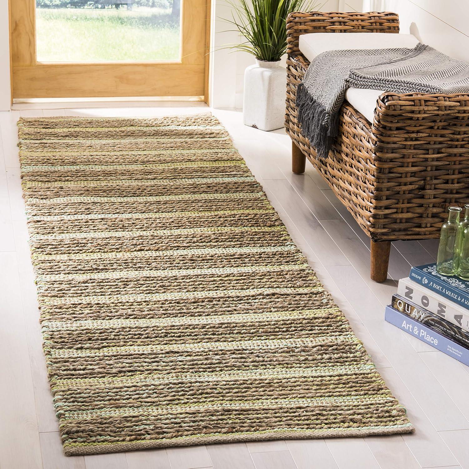 Cape Cod CAP851 Woven Indoor Runner Rug - Green - 2'3"x8' - Safavieh