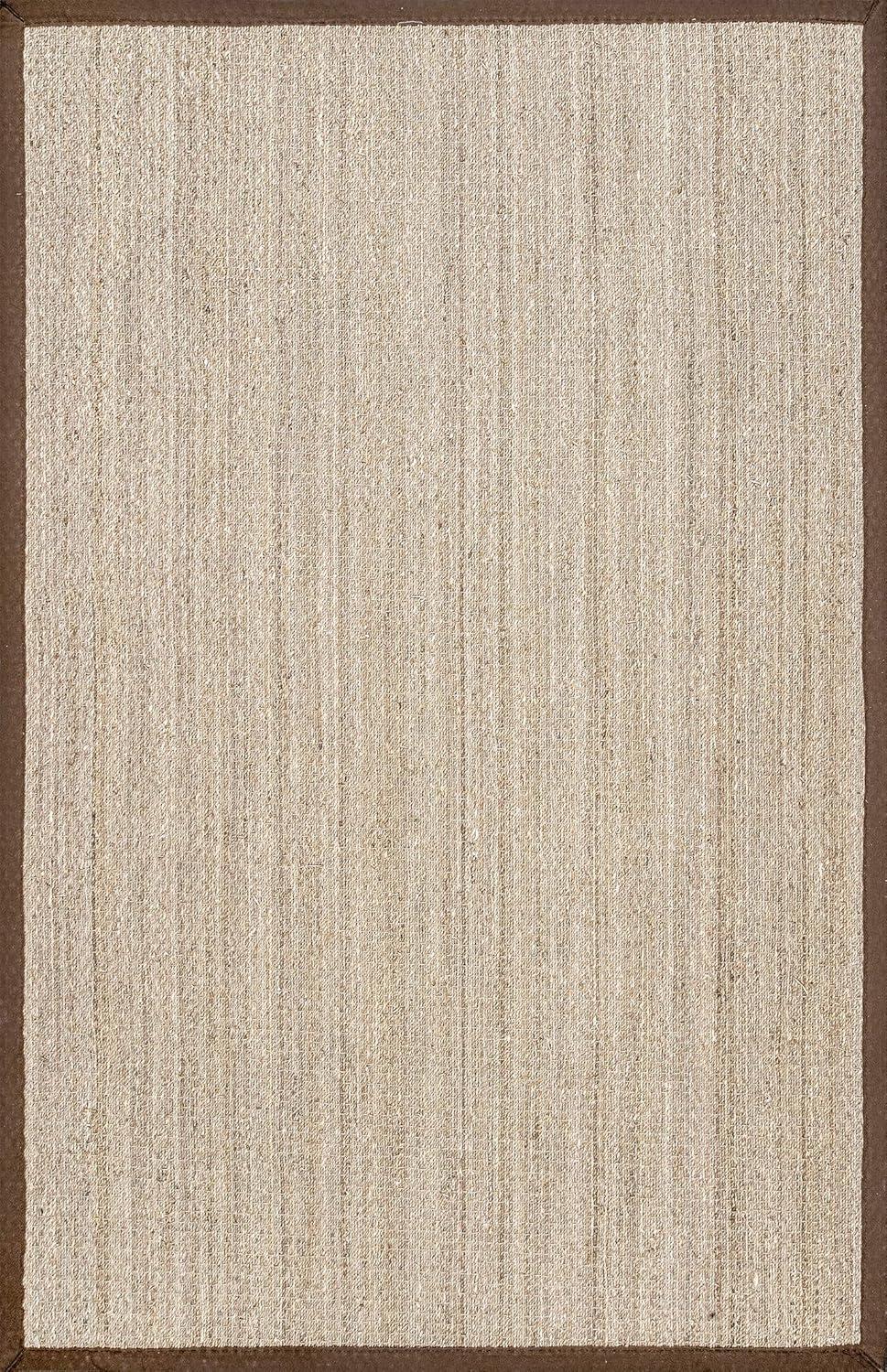 Elijah Seagrass with Border Brown 5 ft. x 8 ft. Area Rug