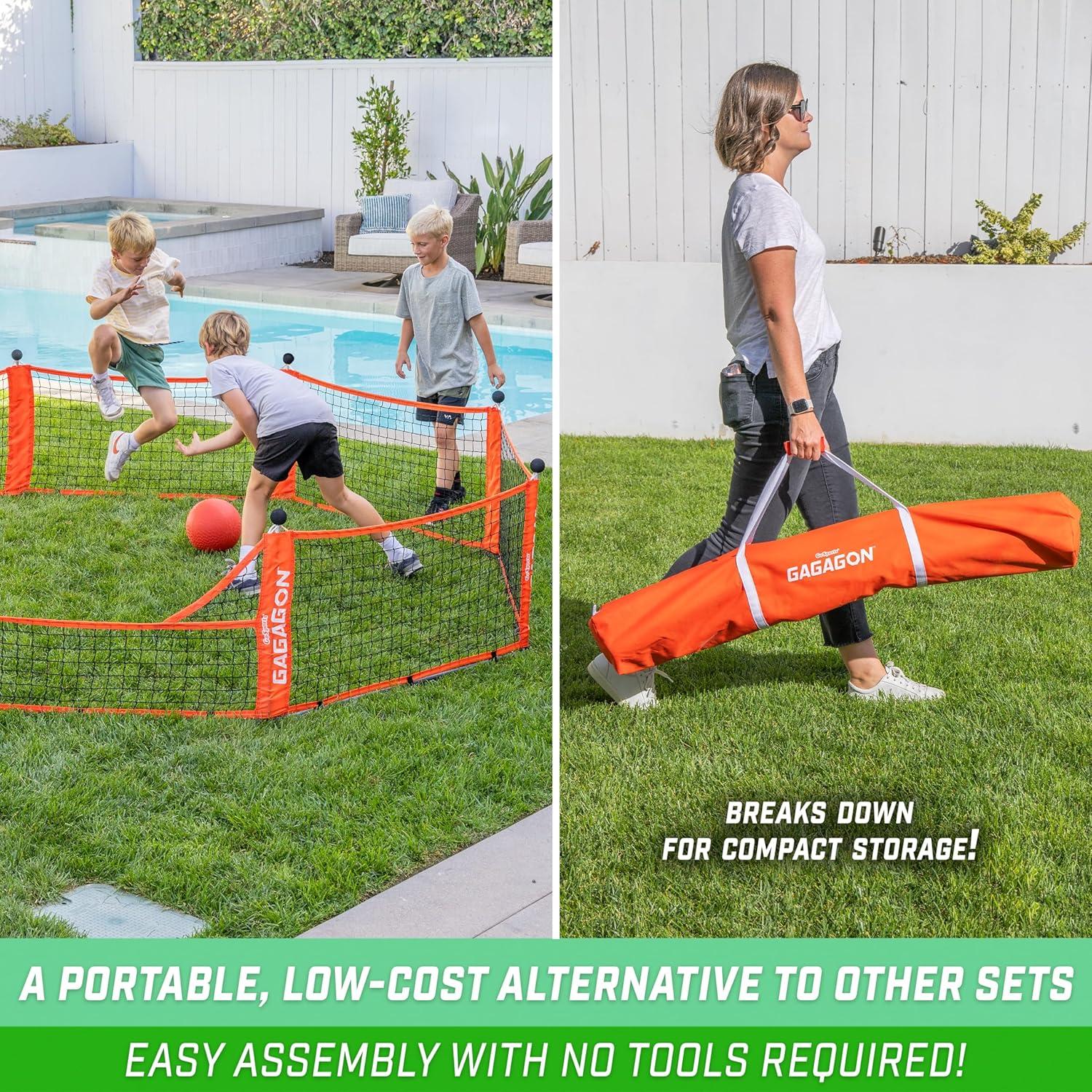 GoSports Gagagon Gaga Ball Pit - Portable Indoor/Outdoor Game Set - Includes 2 Balls and Carrying Case