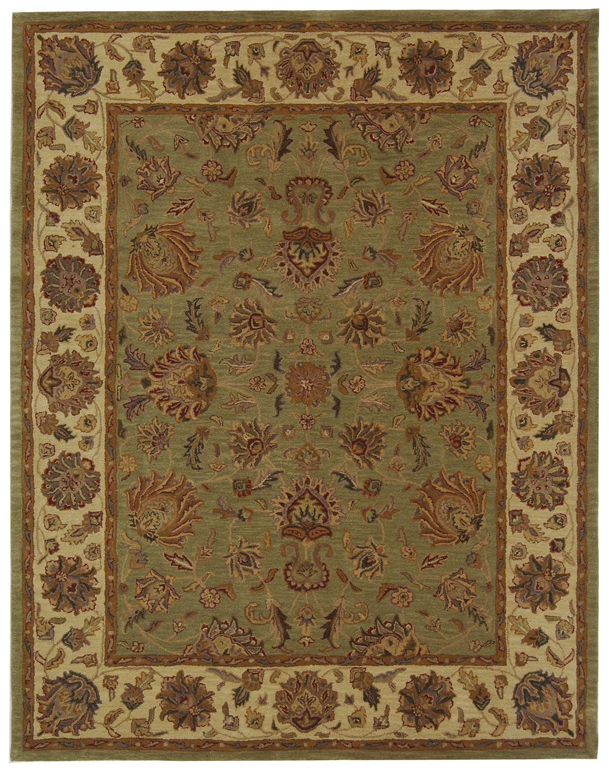 SAFAVIEH Heritage Regis Traditional Wool Area Rug, Green/Gold, 9'6" x 13'6"