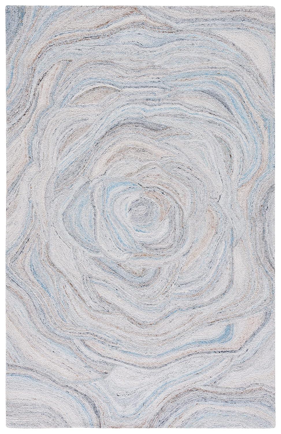 Abstract ABT148 Handmade Indoor Area Rug - Beige/Blue - 6'x9' - Safavieh