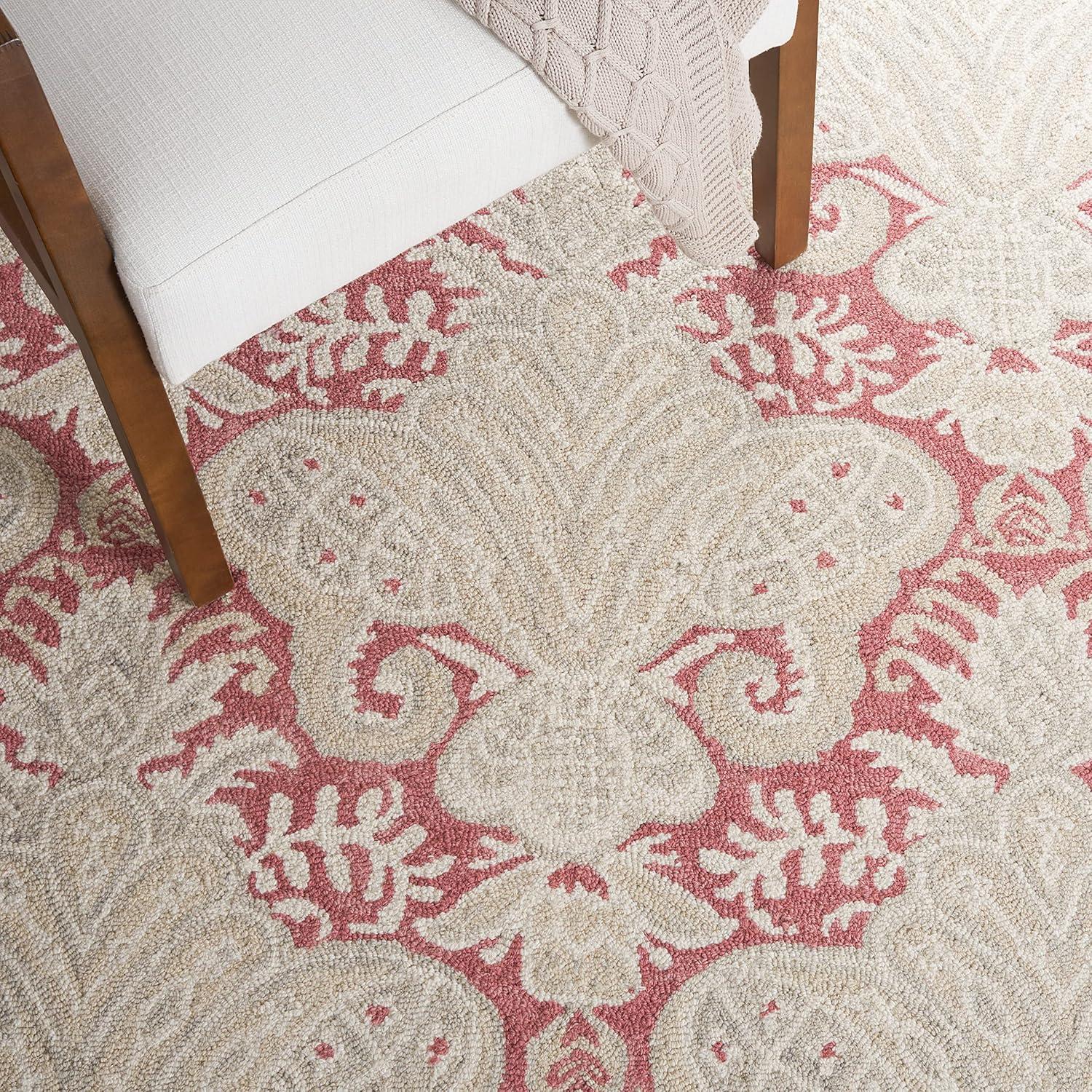Micro-Loop MLP539 Hand Tufted Indoor Area Rug - Pink/Beige - 9'x12' - Safavieh