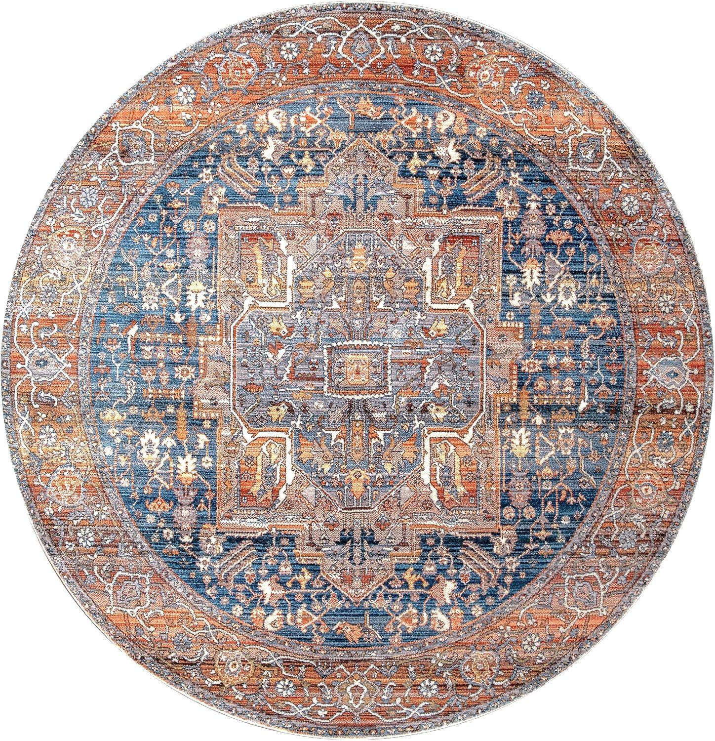 nuLOOM Harriet Vintage Medallion Fringe Area Rug, 3' x 5' Oval, Rust