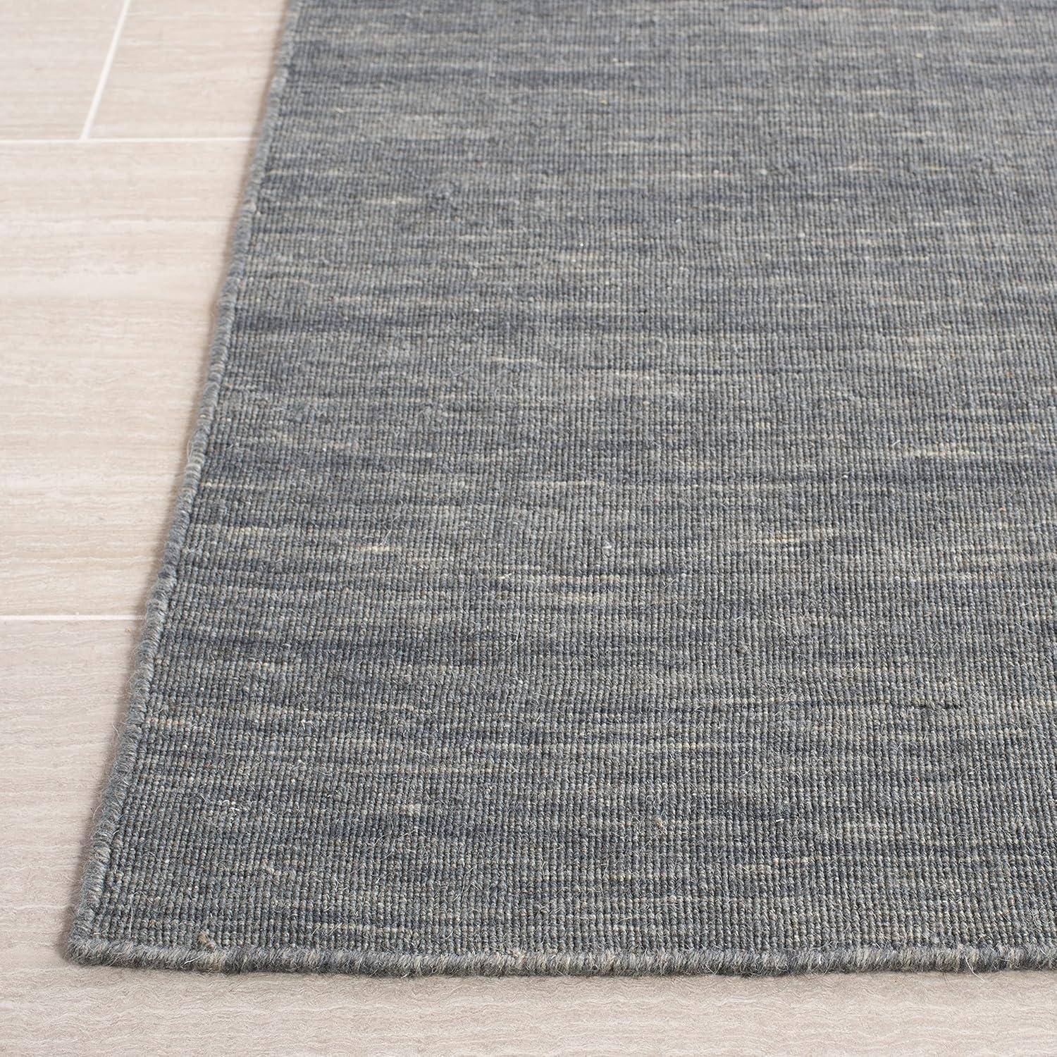 SAFAVIEH Kilim Patrick Solid Area Rug, Grey/Silver, 6' x 6' Square