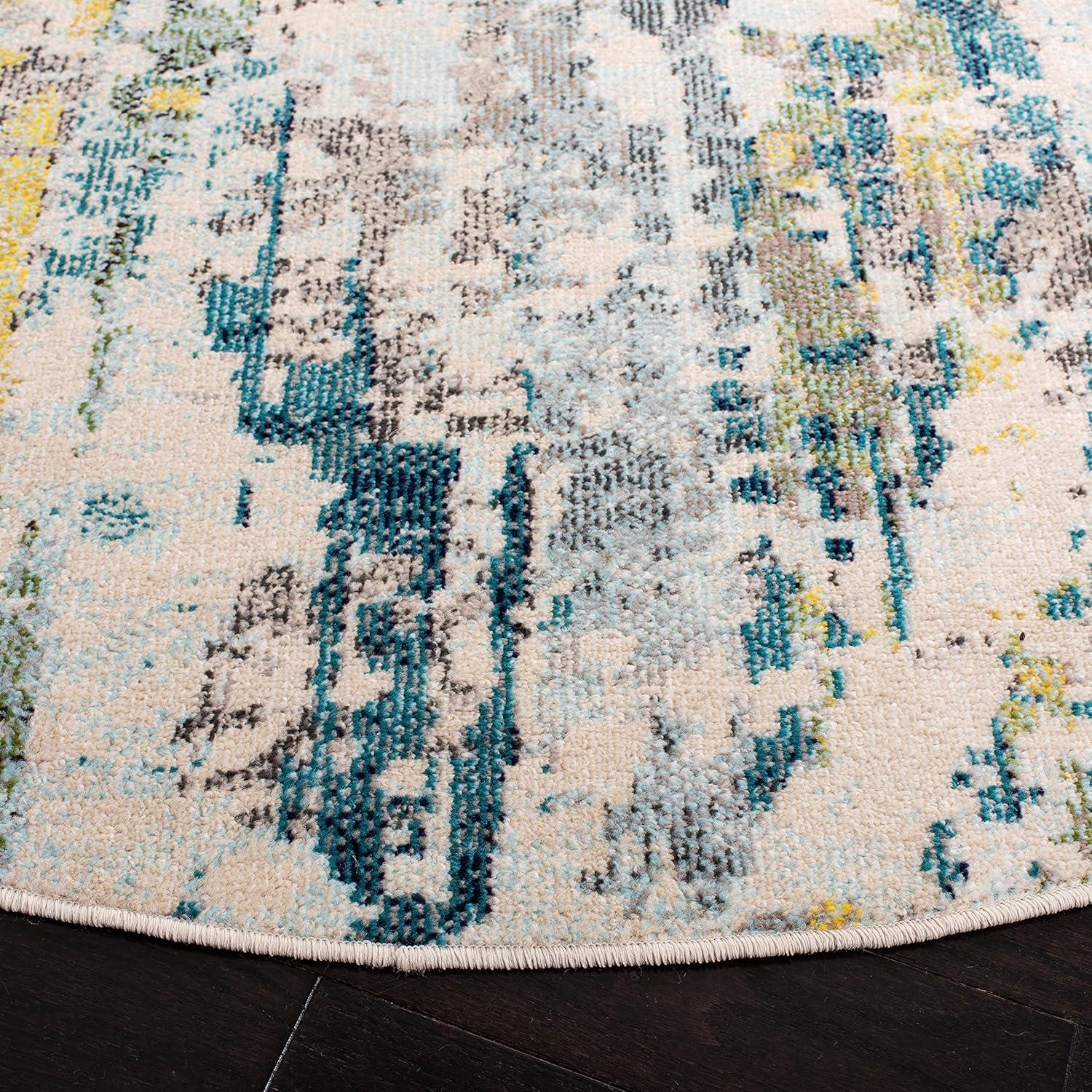 Madison MAD260 Power Loomed Area Rug - Beige/Olive - 6'7" round - Safavieh.
