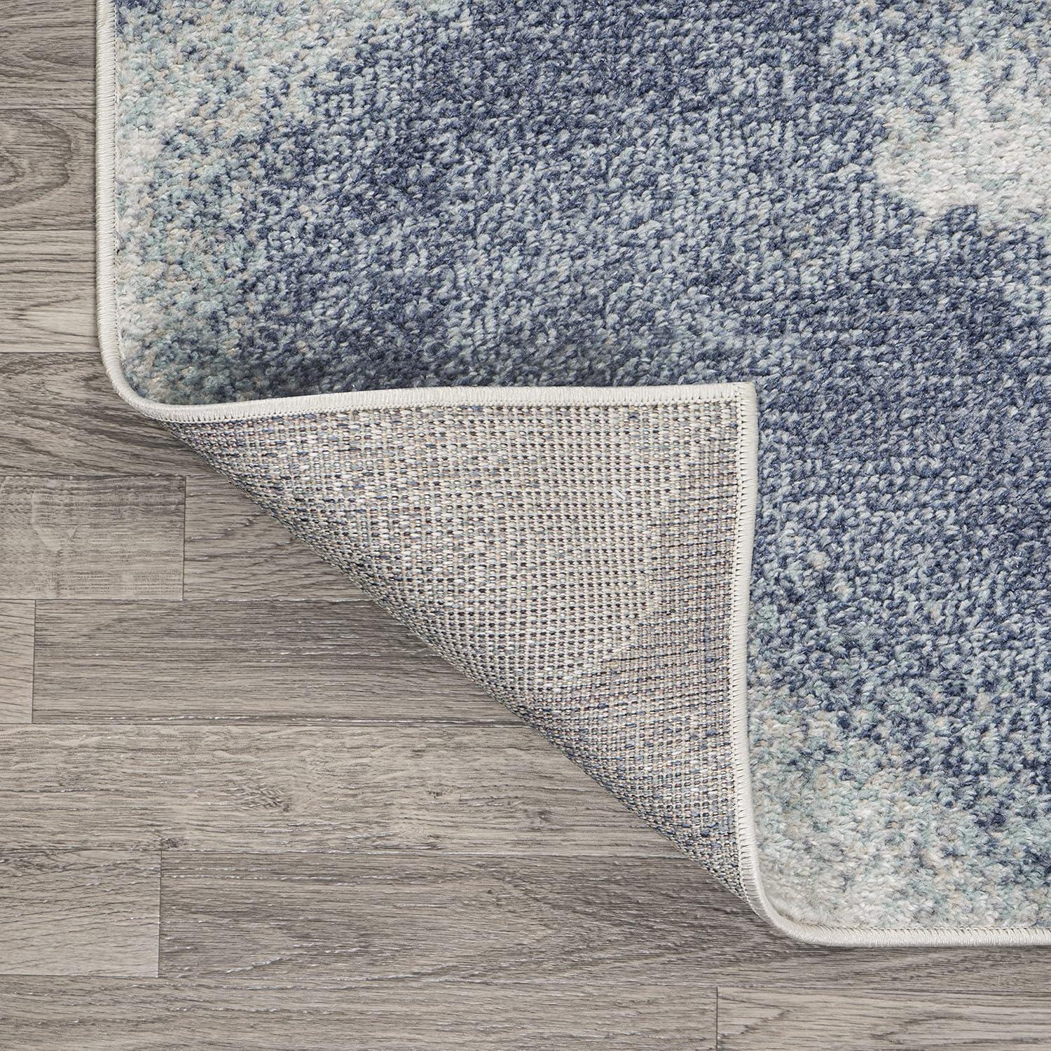 4' x 6' Petalo Abstract Two-Tone Modern Area Rug, Blue/Cream - JONATHAN Y