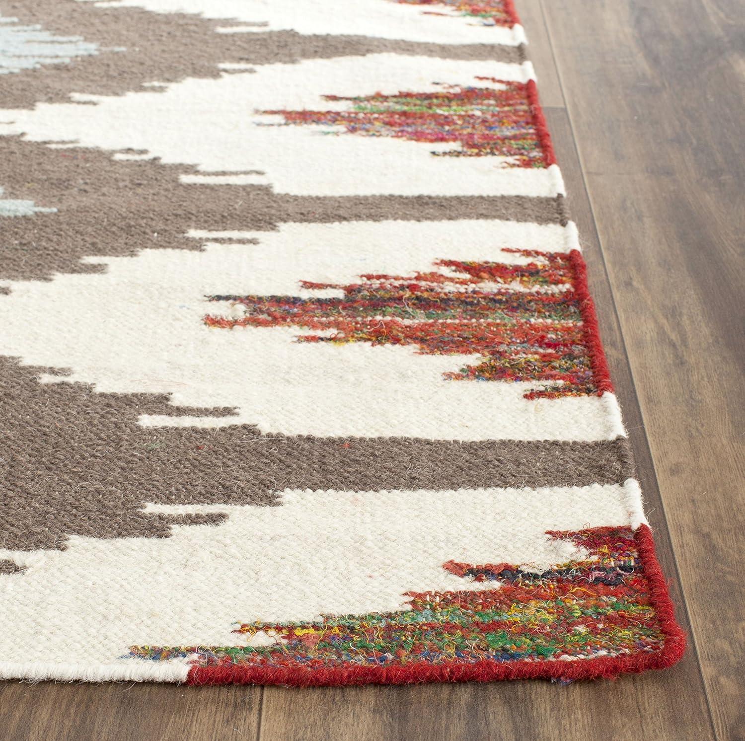 Dhurries DHU647 Hand Woven Flat Weave Indoor Accent Rug - Multi - 3'x5' - Safavieh