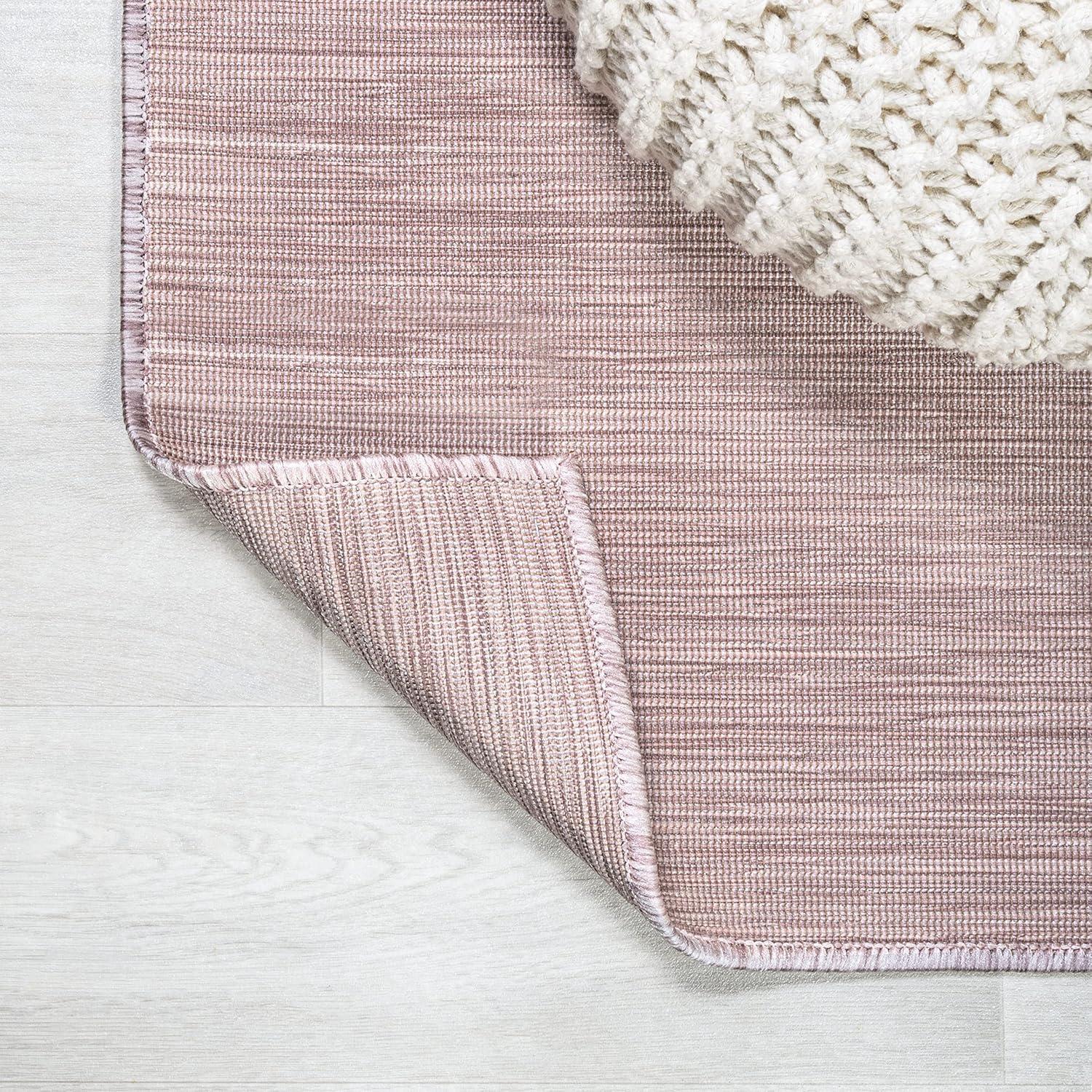 3'x5' Ethan Modern Flatweave Solid  Area Rug, Pink - JONATHAN Y