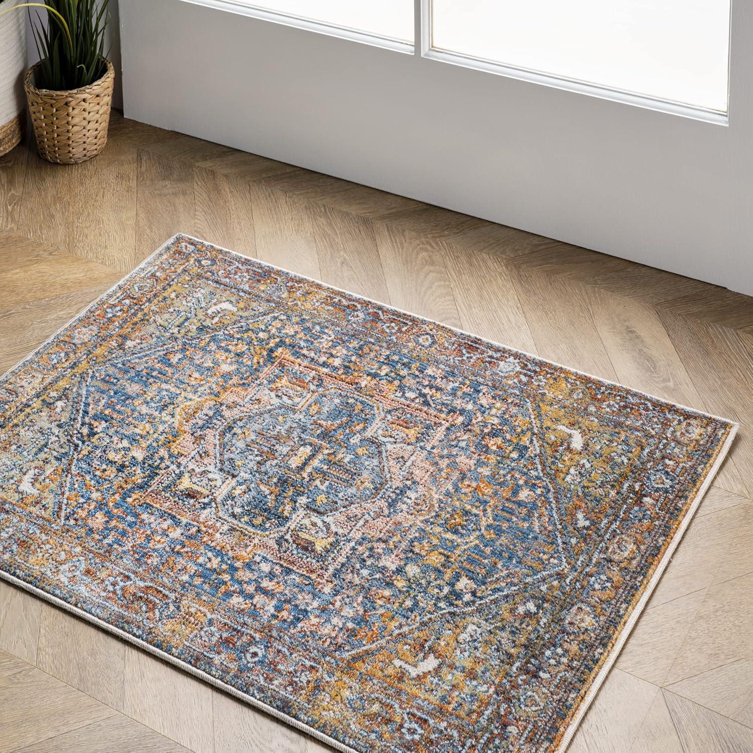 Nuloom Harriet Medallion 2x3 Accent Indoor Area Rug for Living Room Bedroom Dining Room Entryway Kitchen, Rust/Multicolor