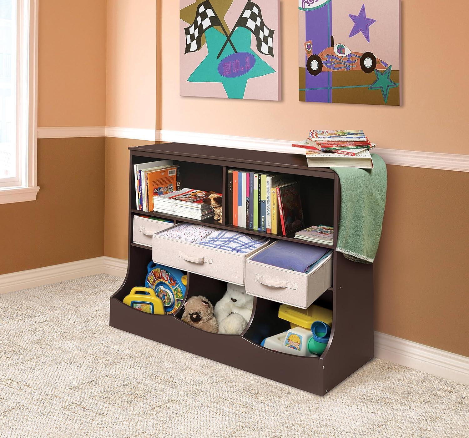 Badger Basket Combo Bin Storage Unit with Three Baskets - Espresso