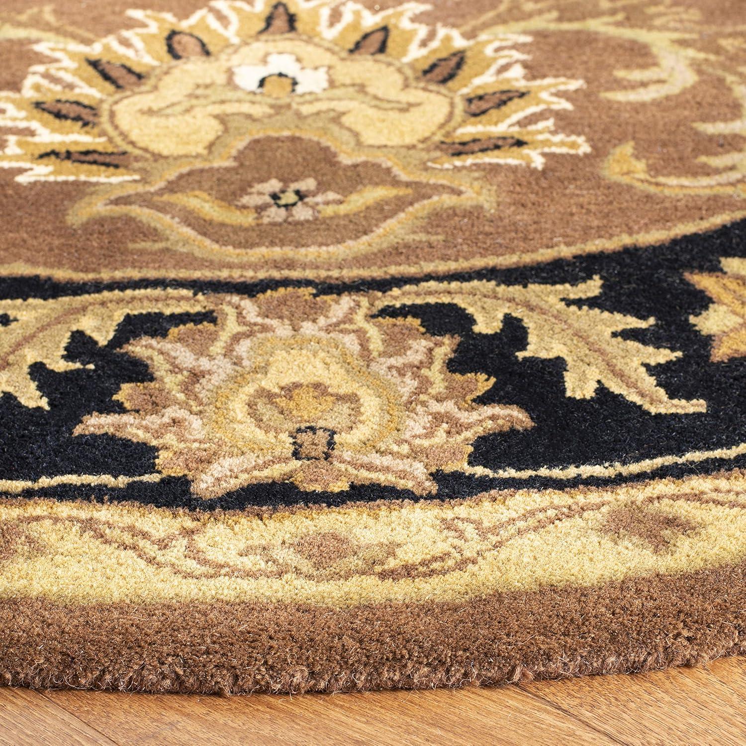 SAFAVIEH Classic Shanelle Traditional Wool Area Rug, Rust/Black, 6' x 6' Round