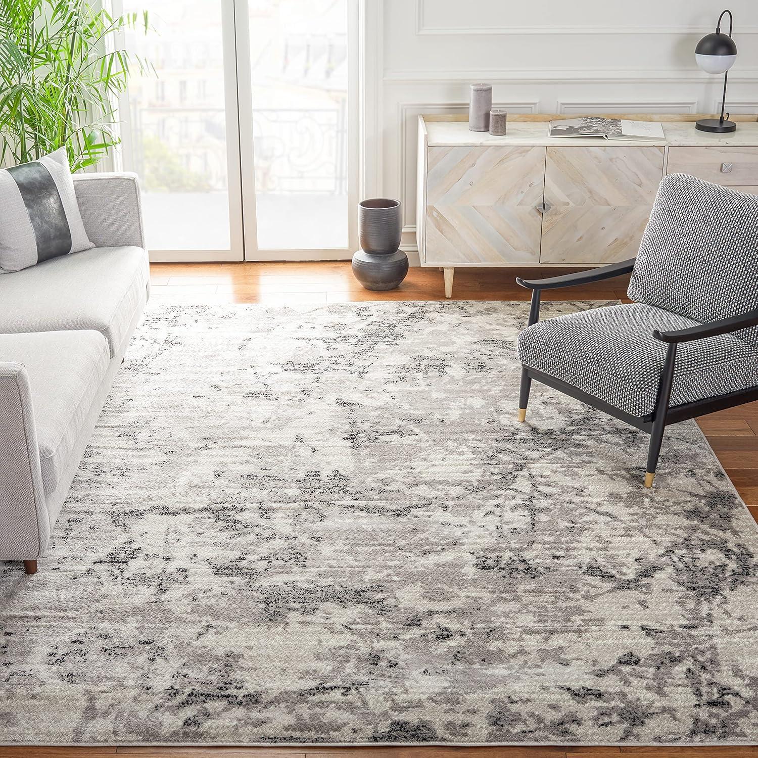 SAFAVIEH Aston Mackenzie Abstract Area Rug, Ivory/Grey, 10' x 14'