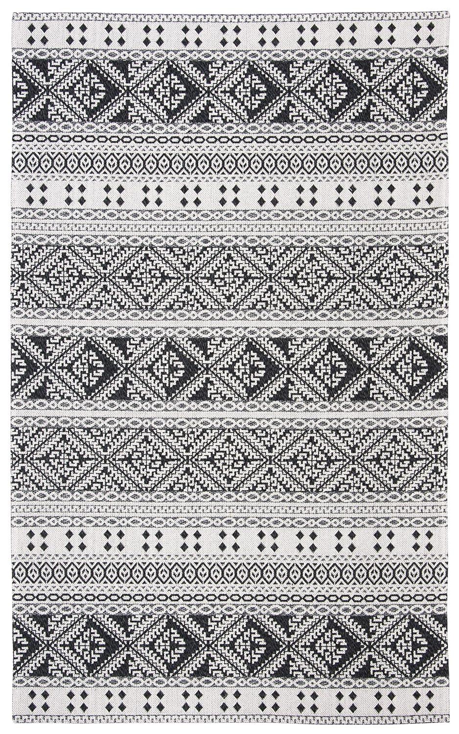 Augustine AGT445 Machine Made Indoor Area Rug - Black/Cream - 4'x6' - Safavieh