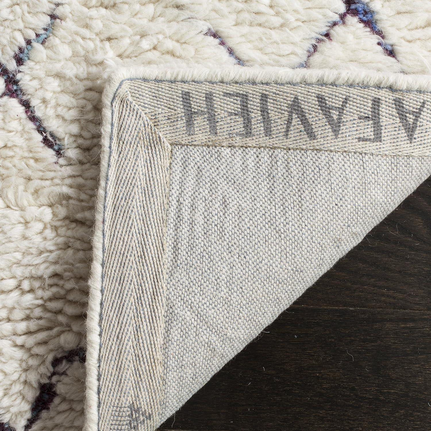 SAFAVIEH Casablanca Corrine Geometric Shag Area Rug, Ivory/Multi, 6' x 9'