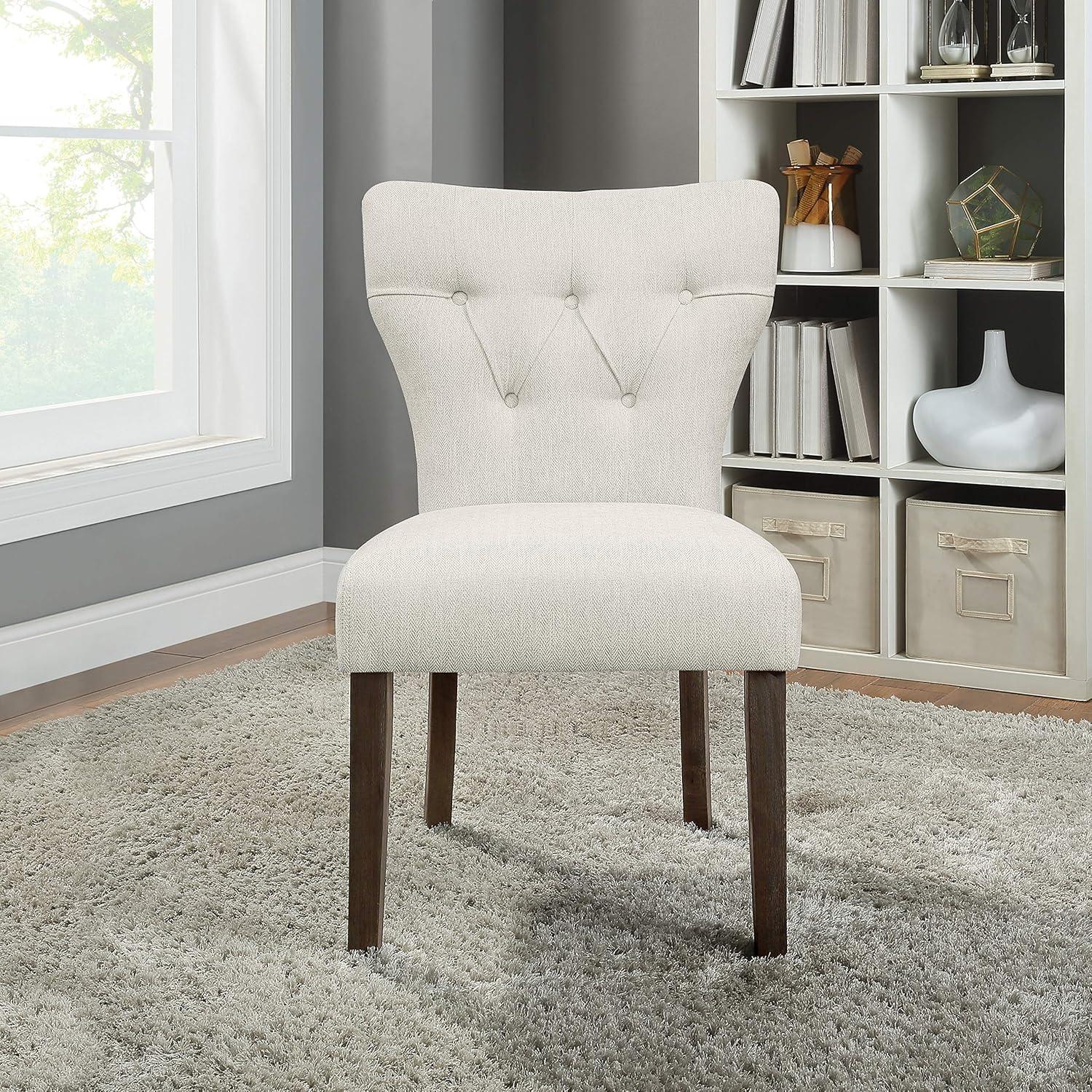 Andrew Dining Chair in Cream with Gray Brushed Legs