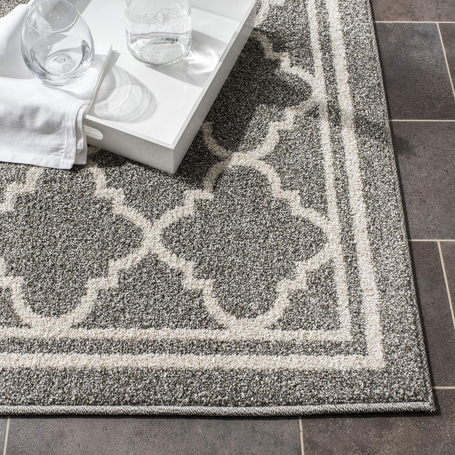 Amherst AMT422 Power Loomed Indoor Runner Rug - Dark Grey/Beige - 2'3"x15' - Safavieh