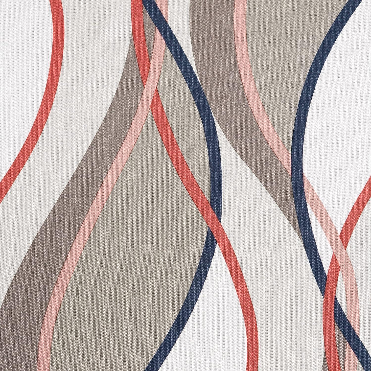 48"x84" No. 918 Semi-Sheer Intersect Ogee Wave Print Grommet Curtain Panel Nickel: Room Darkening, Polyester