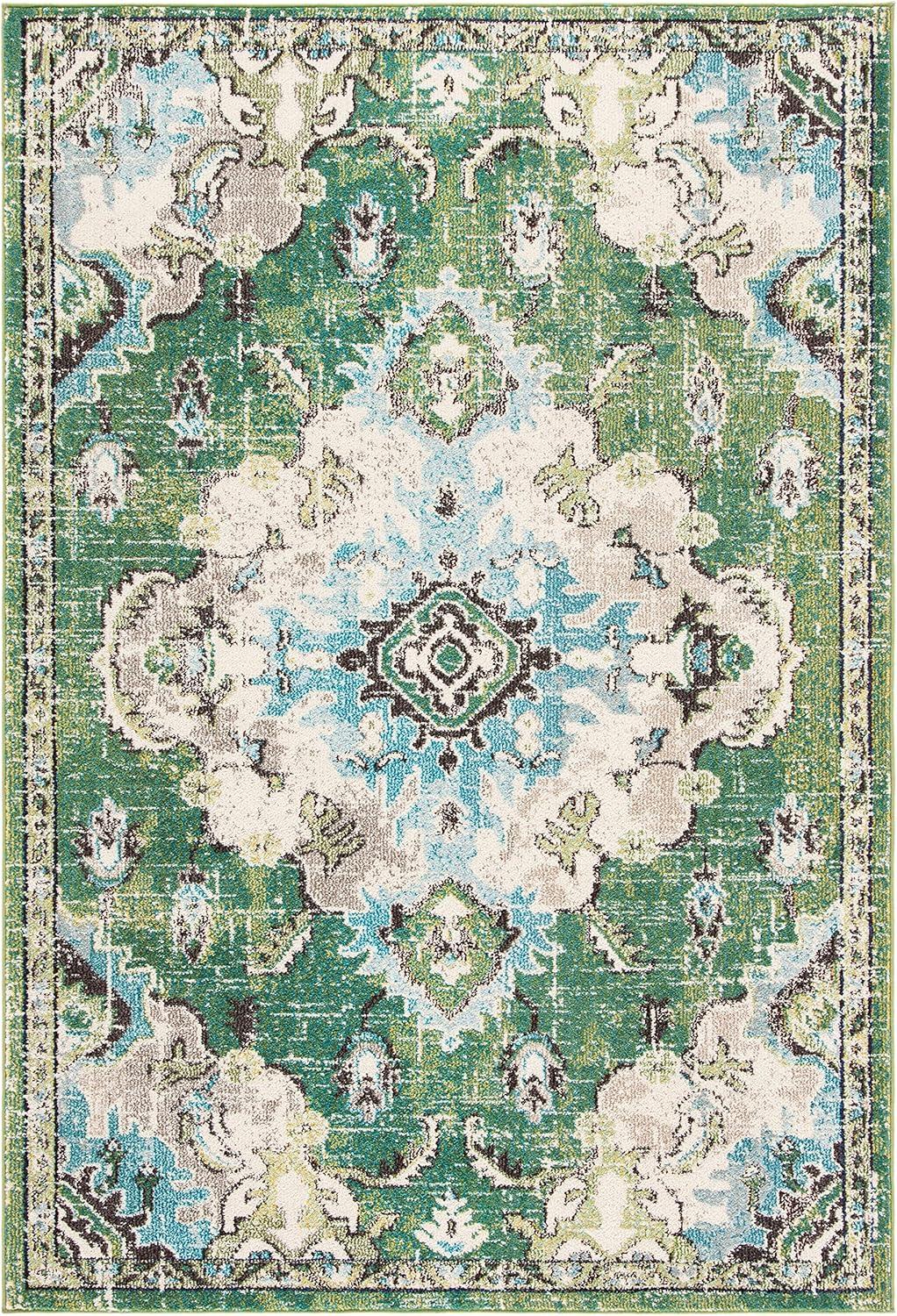 Madison MAD484 Power Loomed Indoor Area Rug - Green/Light Blue - 8'x10' - Safavieh