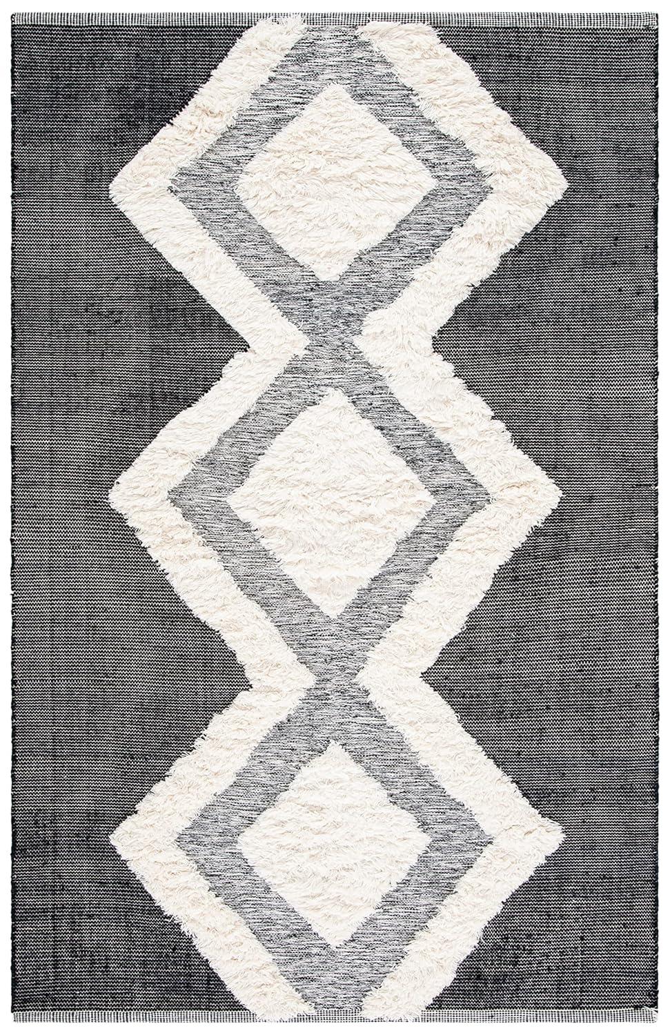 Foundry Select Adamsiii Hand Loomed Wool/Cotton Southwestern Rug in Ivory/Black