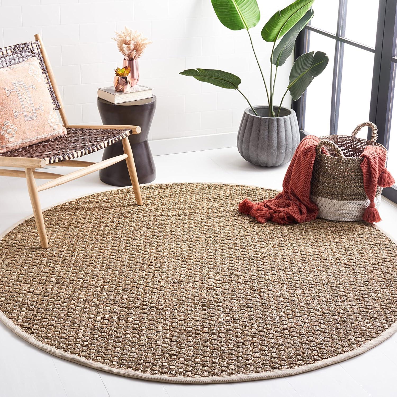 Natural Fiber NF114 Power Loomed Area Rug - Natural/Ivory - 8' round - Safavieh.