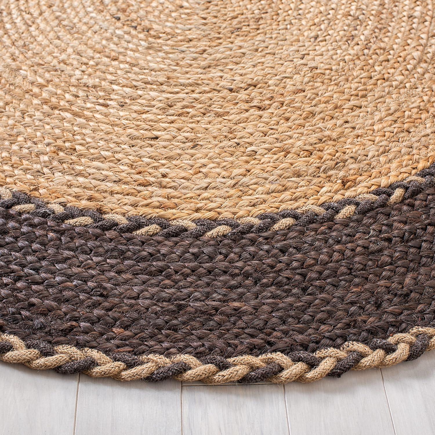Natural Fiber NFB261 Hand Loomed Indoor Area Rug - Natural/Brown - 4'x6' Oval - Safavieh