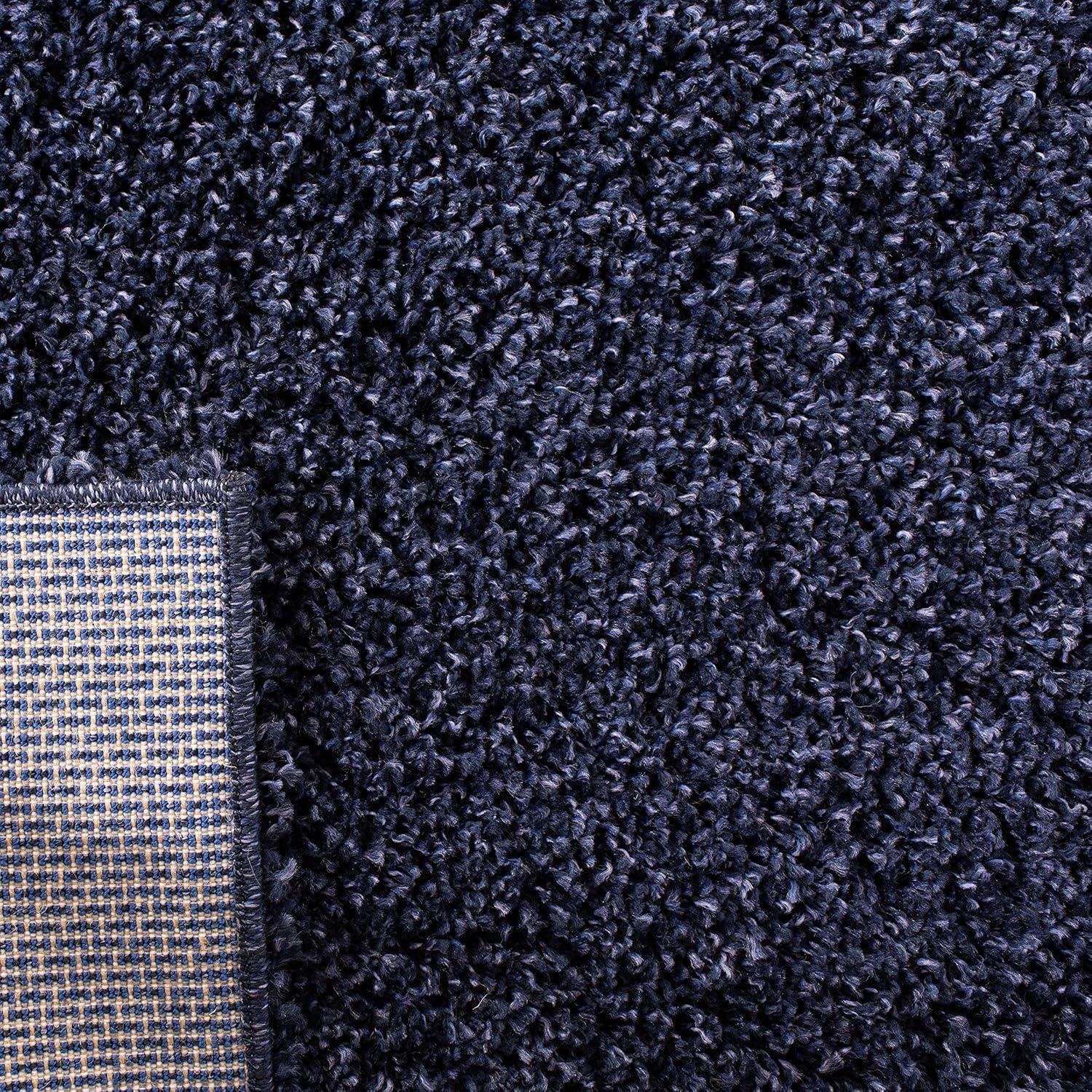 Shag SG151 Power Loomed Indoor Area Rug - Navy - 4'x4' - Safavieh.