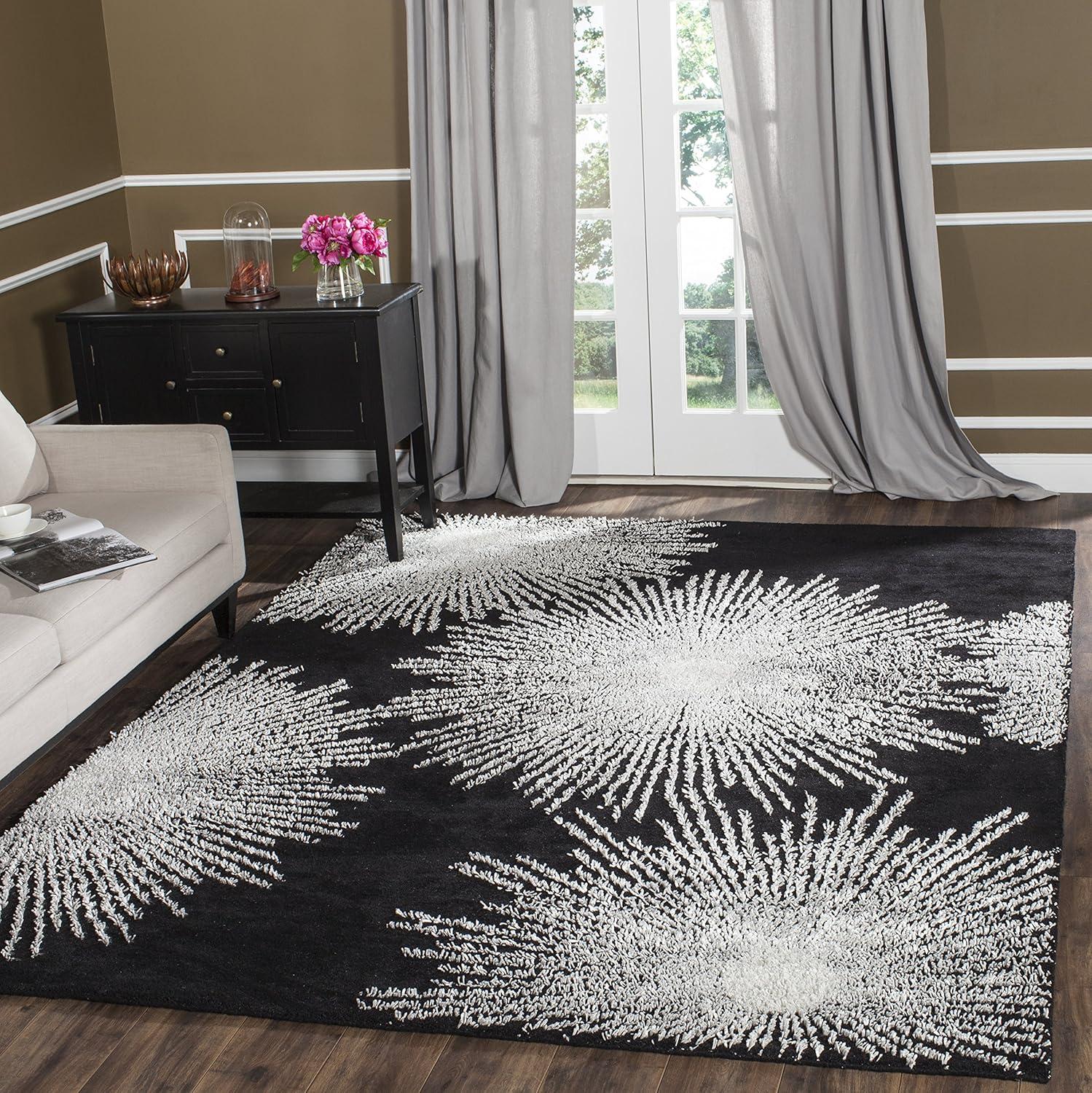 Soho SOH712 Hand Tufted Area Rug - Black/White - 7'6"x9'6" - Safavieh.