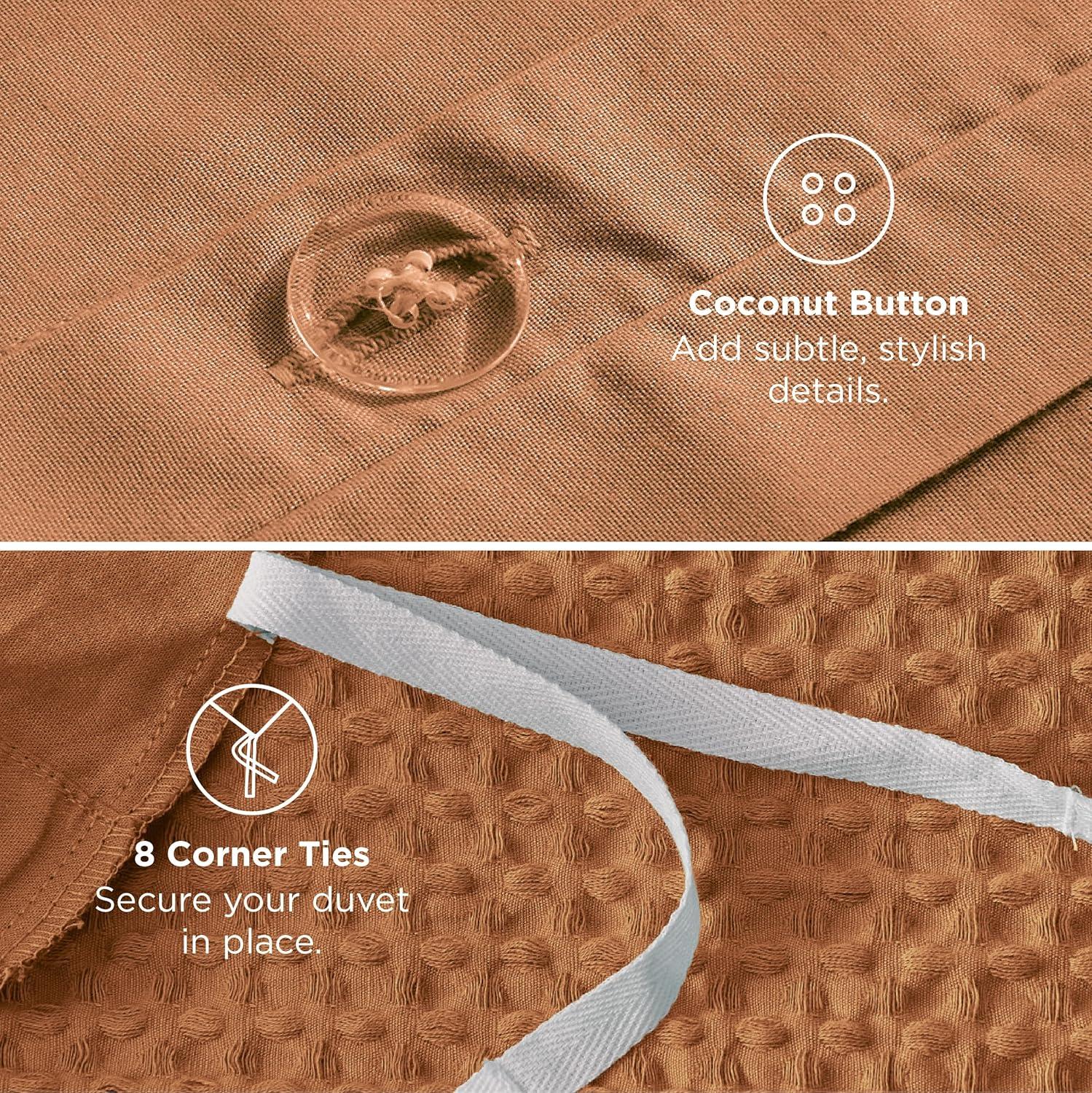 Bedsure Bedsure Cotton Duvet Cover Set - 100% Cotton Waffle Weave Coconut Duvet Cover